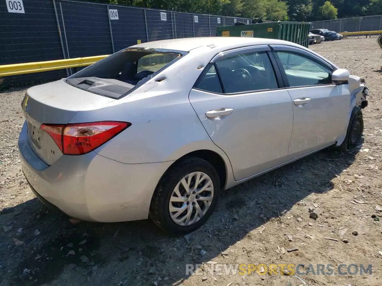 4 fotografías del automóvil dañado 2T1BURHEXKC151423 TOYOTA COROLLA 2019