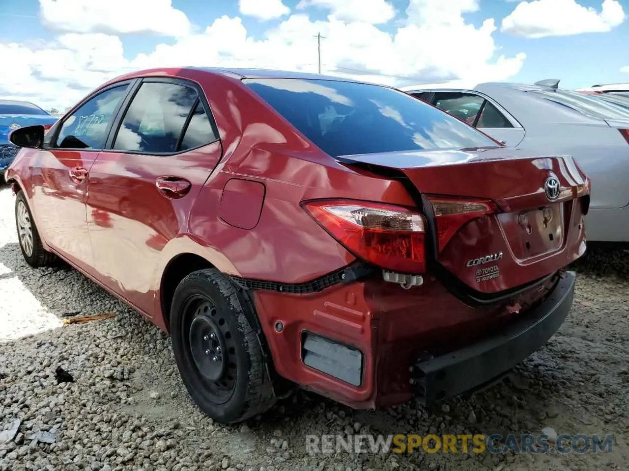 3 fotografías del automóvil dañado 5YFBURHE0KP868736 TOYOTA COROLLA 2019