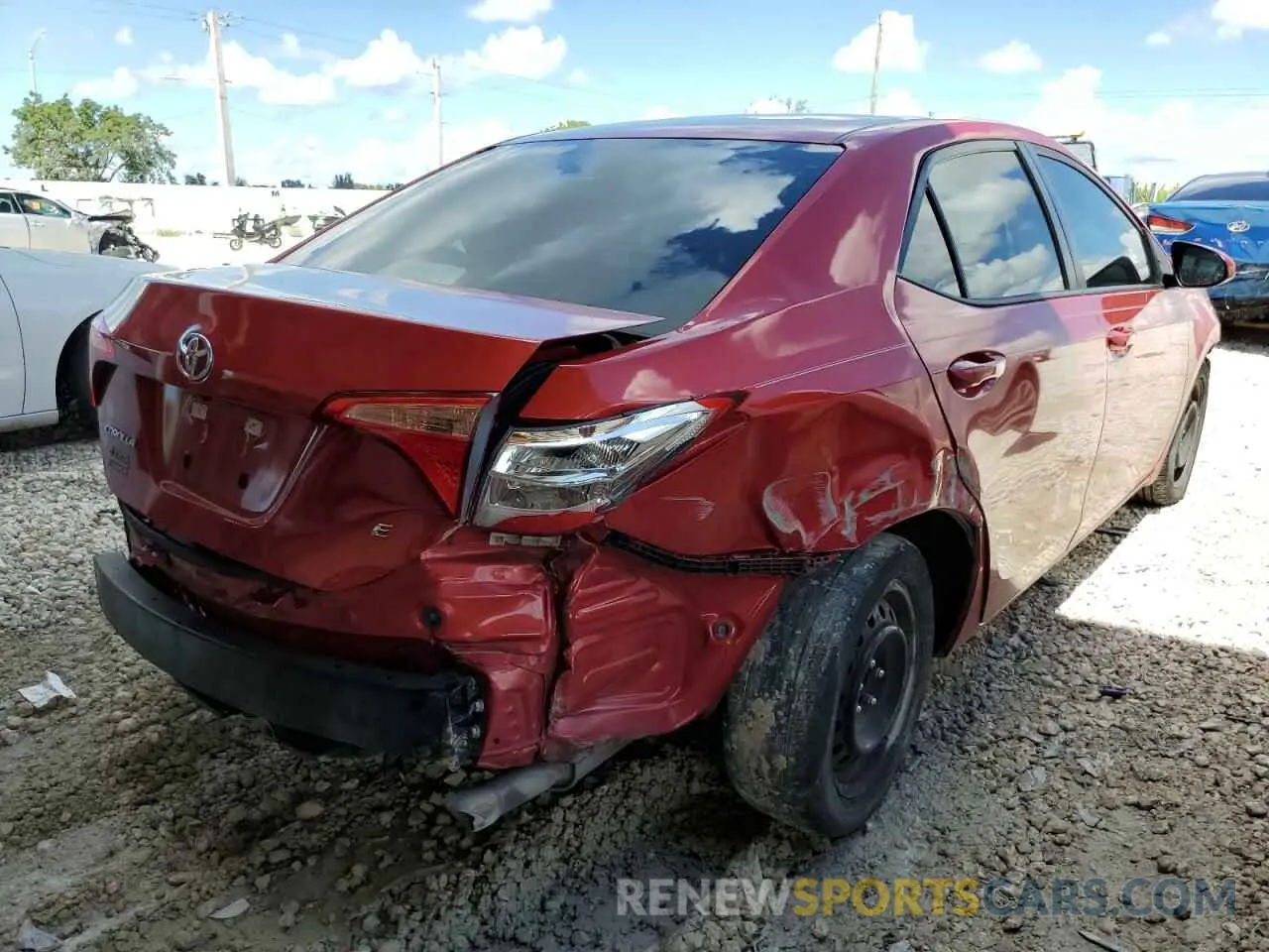 4 fotografías del automóvil dañado 5YFBURHE0KP868736 TOYOTA COROLLA 2019