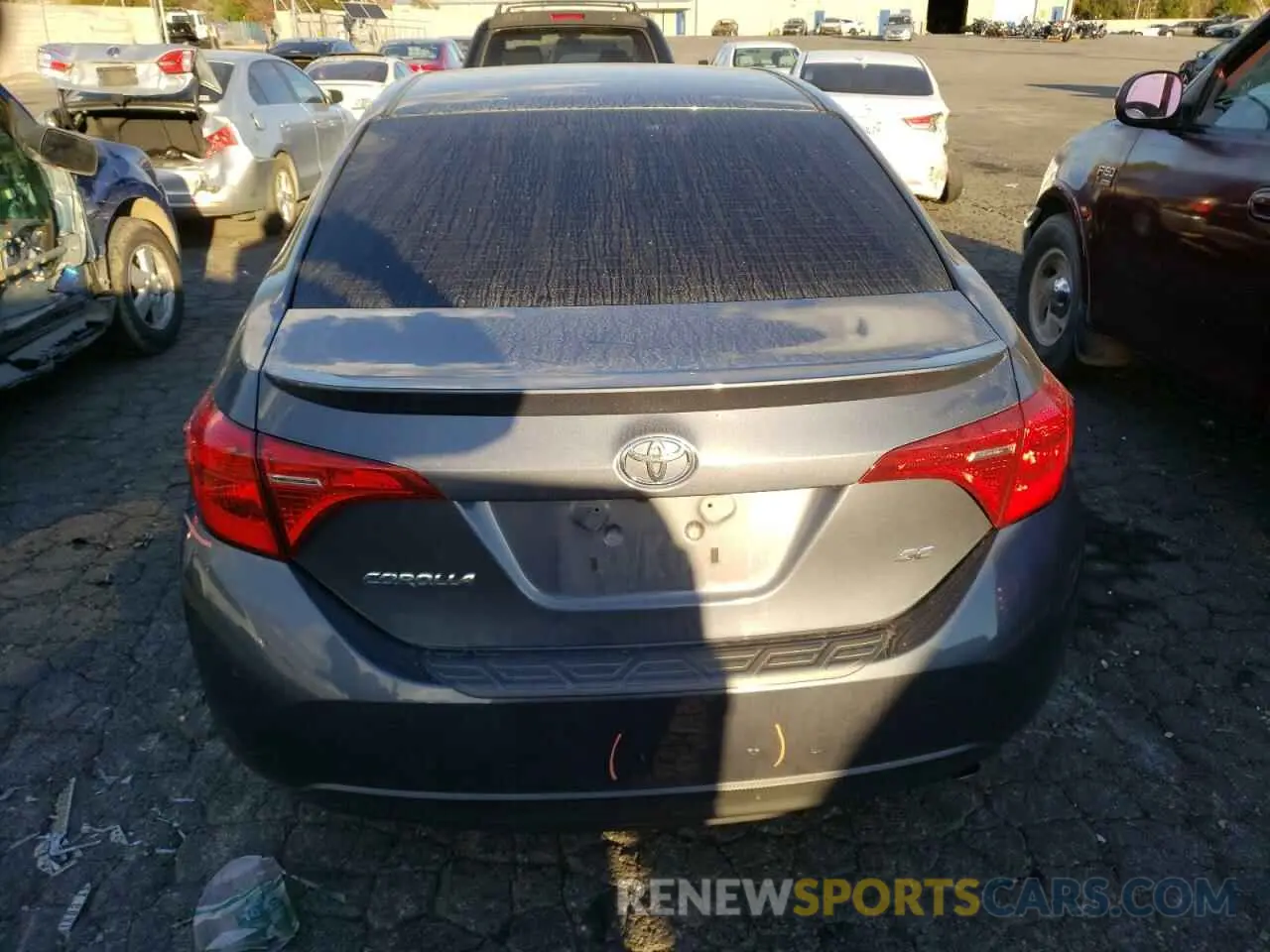 6 fotografías del automóvil dañado 5YFBURHE0KP886167 TOYOTA COROLLA 2019