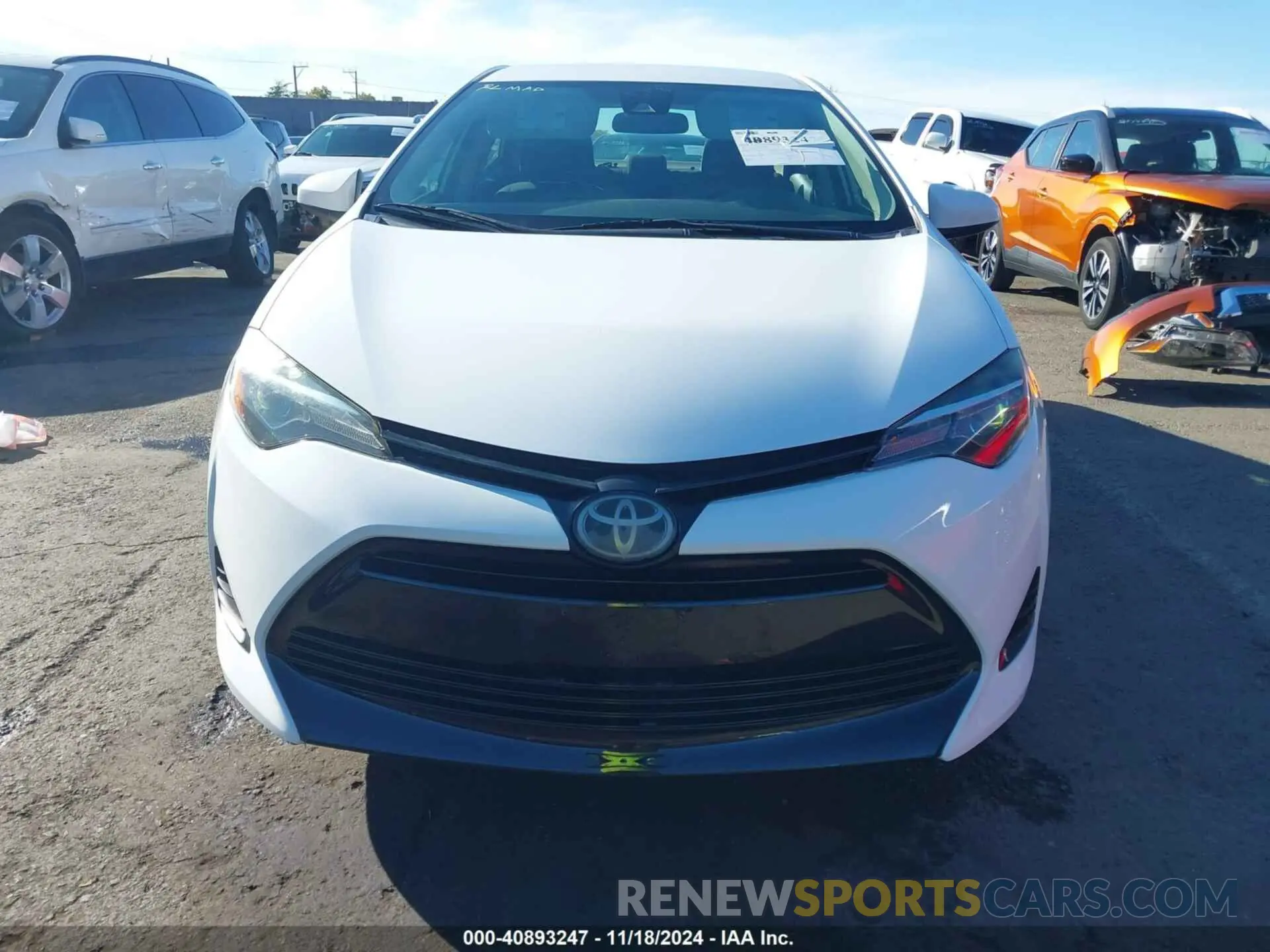 6 fotografías del automóvil dañado 5YFBURHE0KP935772 TOYOTA COROLLA 2019
