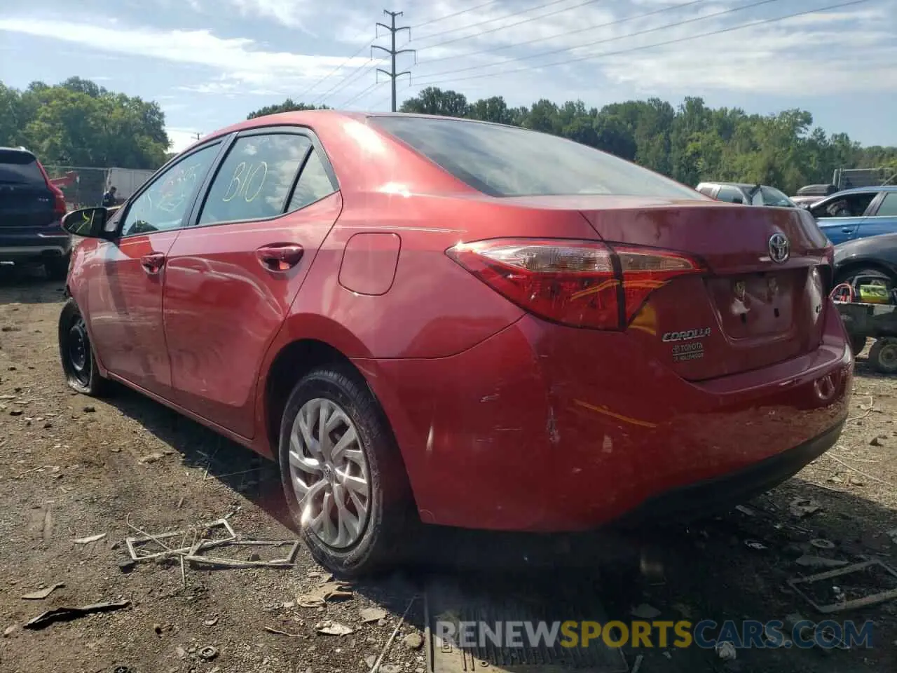 3 fotografías del automóvil dañado 5YFBURHE0KP941443 TOYOTA COROLLA 2019