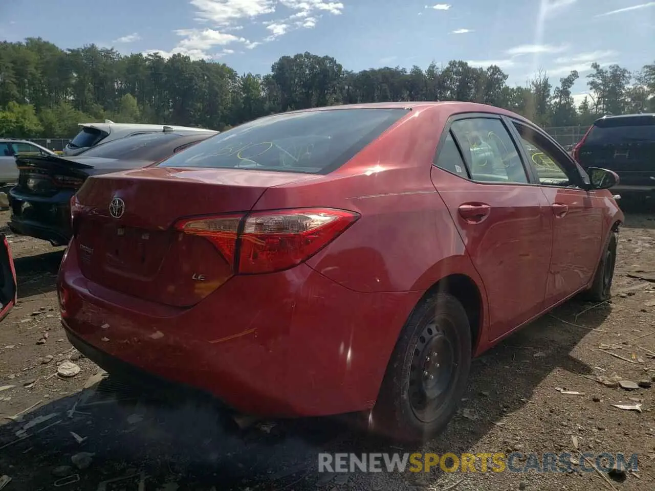 4 fotografías del automóvil dañado 5YFBURHE0KP941443 TOYOTA COROLLA 2019