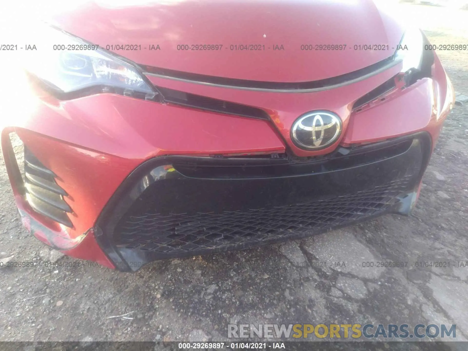 6 fotografías del automóvil dañado 5YFBURHE1KP921279 TOYOTA COROLLA 2019
