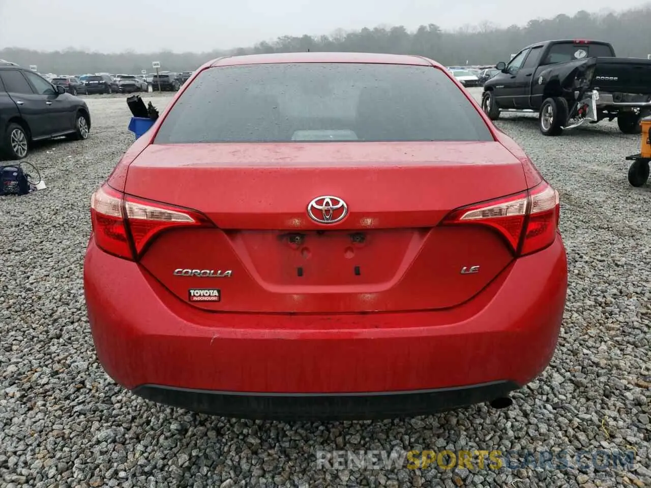 6 fotografías del automóvil dañado 5YFBURHE3KP865006 TOYOTA COROLLA 2019