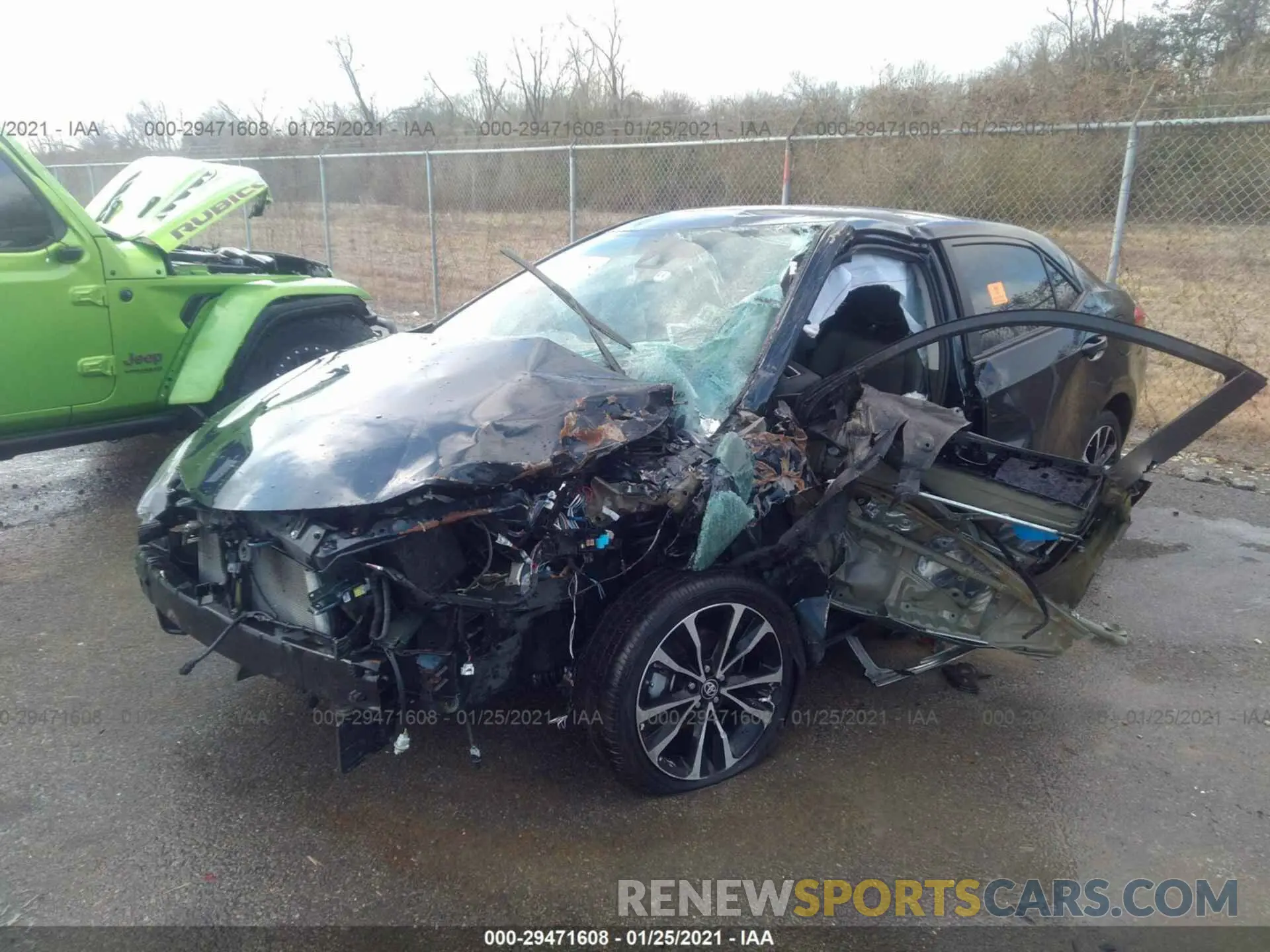 2 fotografías del automóvil dañado 5YFBURHE3KP873297 TOYOTA COROLLA 2019
