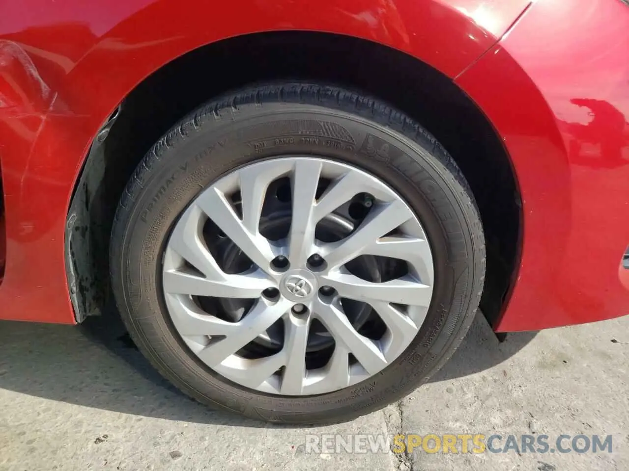 9 fotografías del automóvil dañado 5YFBURHE3KP895252 TOYOTA COROLLA 2019