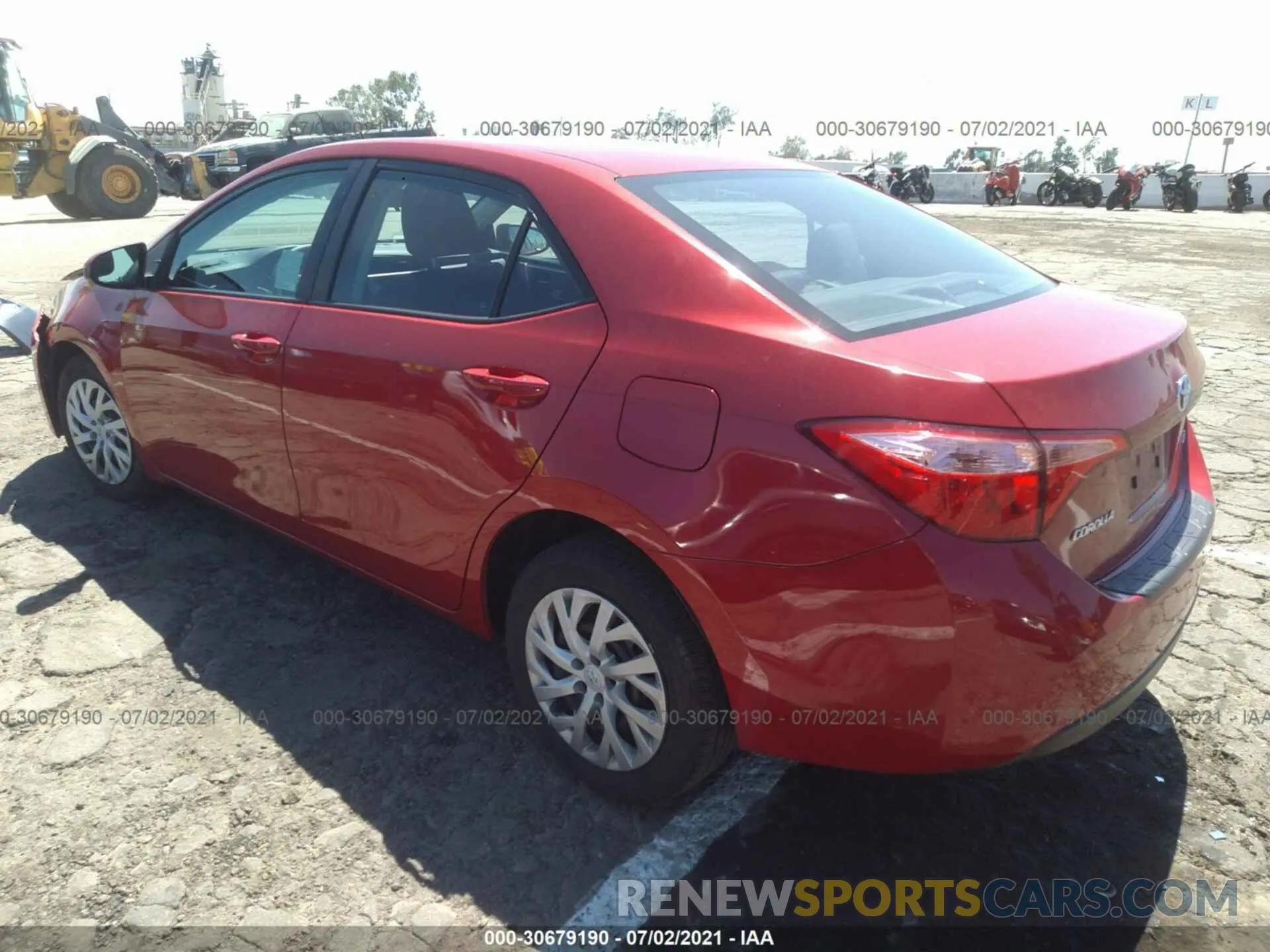 3 fotografías del automóvil dañado 5YFBURHE3KP930114 TOYOTA COROLLA 2019