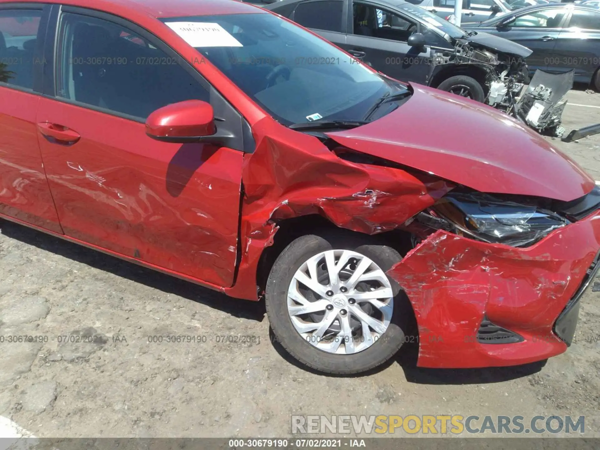 6 fotografías del automóvil dañado 5YFBURHE3KP930114 TOYOTA COROLLA 2019