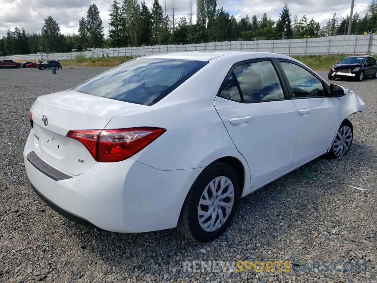 4 fotografías del automóvil dañado 5YFBURHE4KP879058 TOYOTA COROLLA 2019