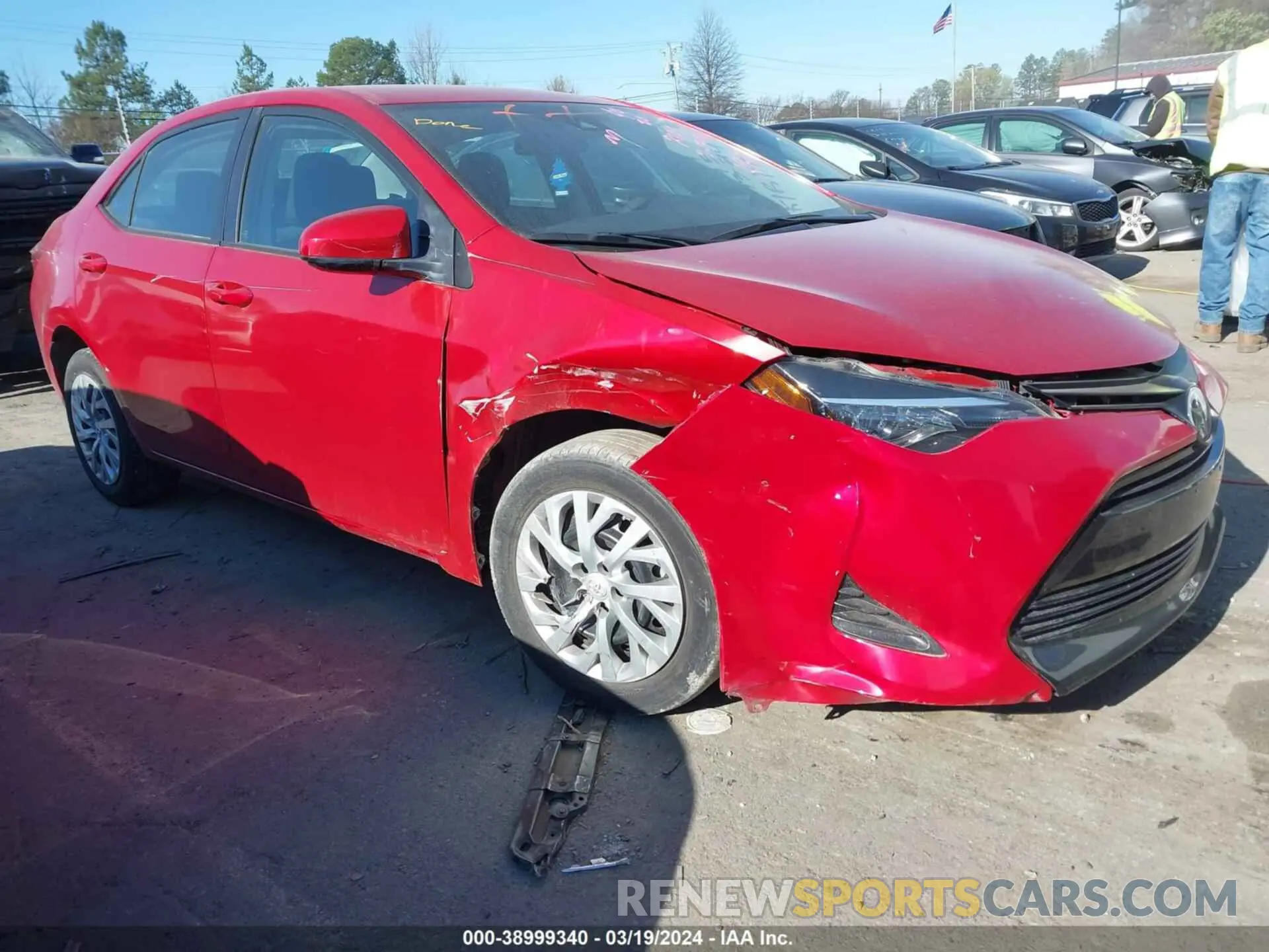 1 fotografías del automóvil dañado 5YFBURHE4KP902645 TOYOTA COROLLA 2019