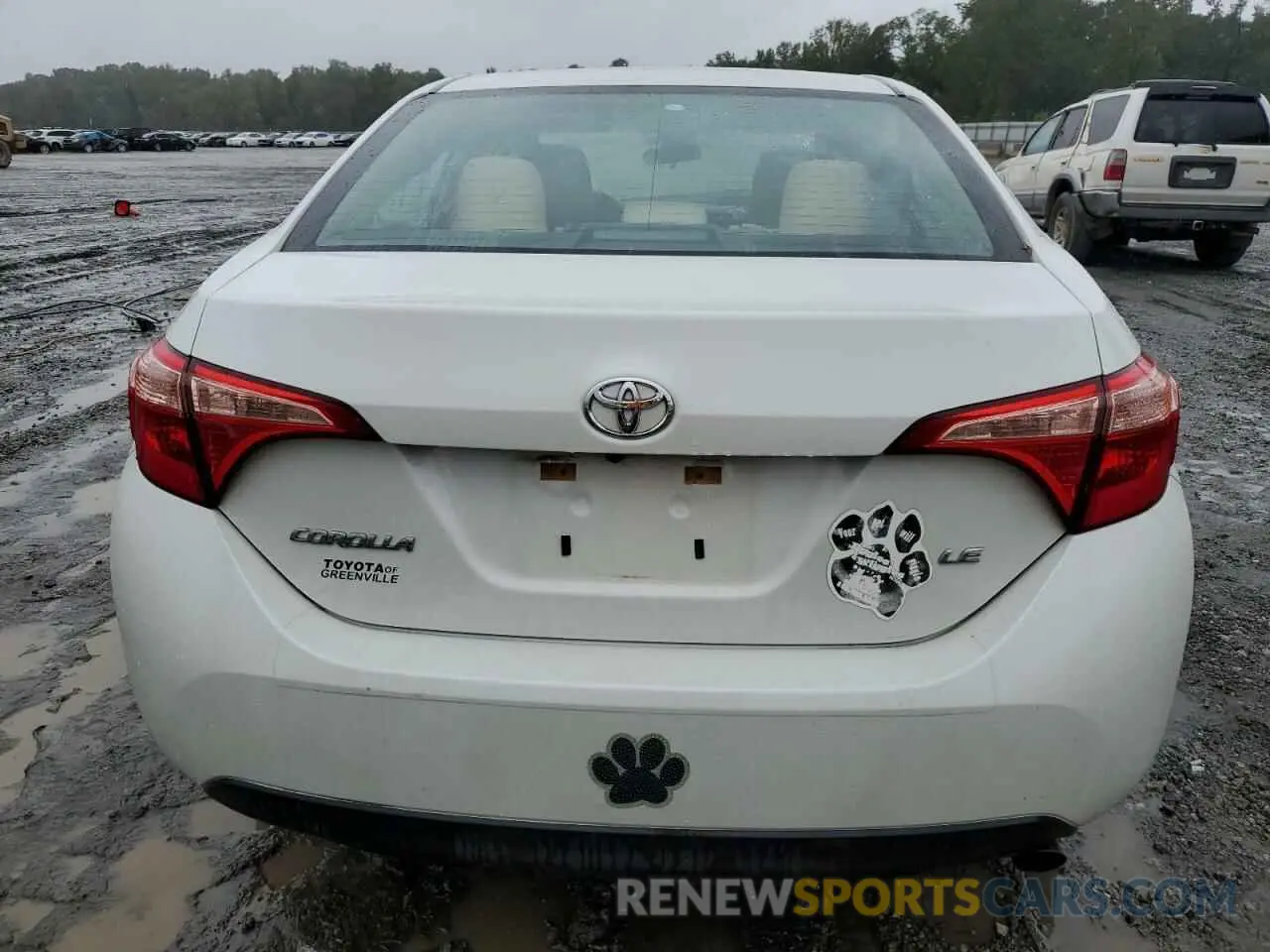 6 fotografías del automóvil dañado 5YFBURHE4KP916982 TOYOTA COROLLA 2019