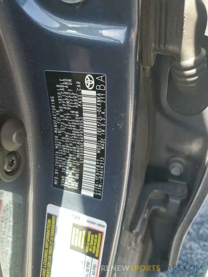 12 fotografías del automóvil dañado 5YFBURHE4KP929053 TOYOTA COROLLA 2019