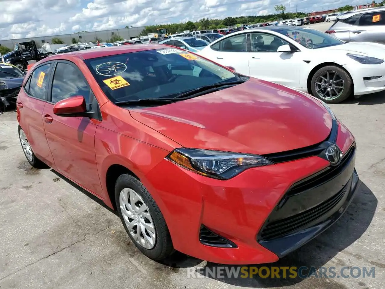 1 fotografías del automóvil dañado 5YFBURHE5KP868473 TOYOTA COROLLA 2019