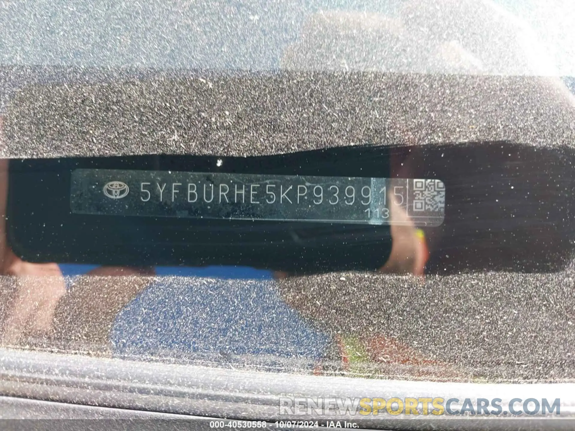 9 fotografías del automóvil dañado 5YFBURHE5KP939915 TOYOTA COROLLA 2019