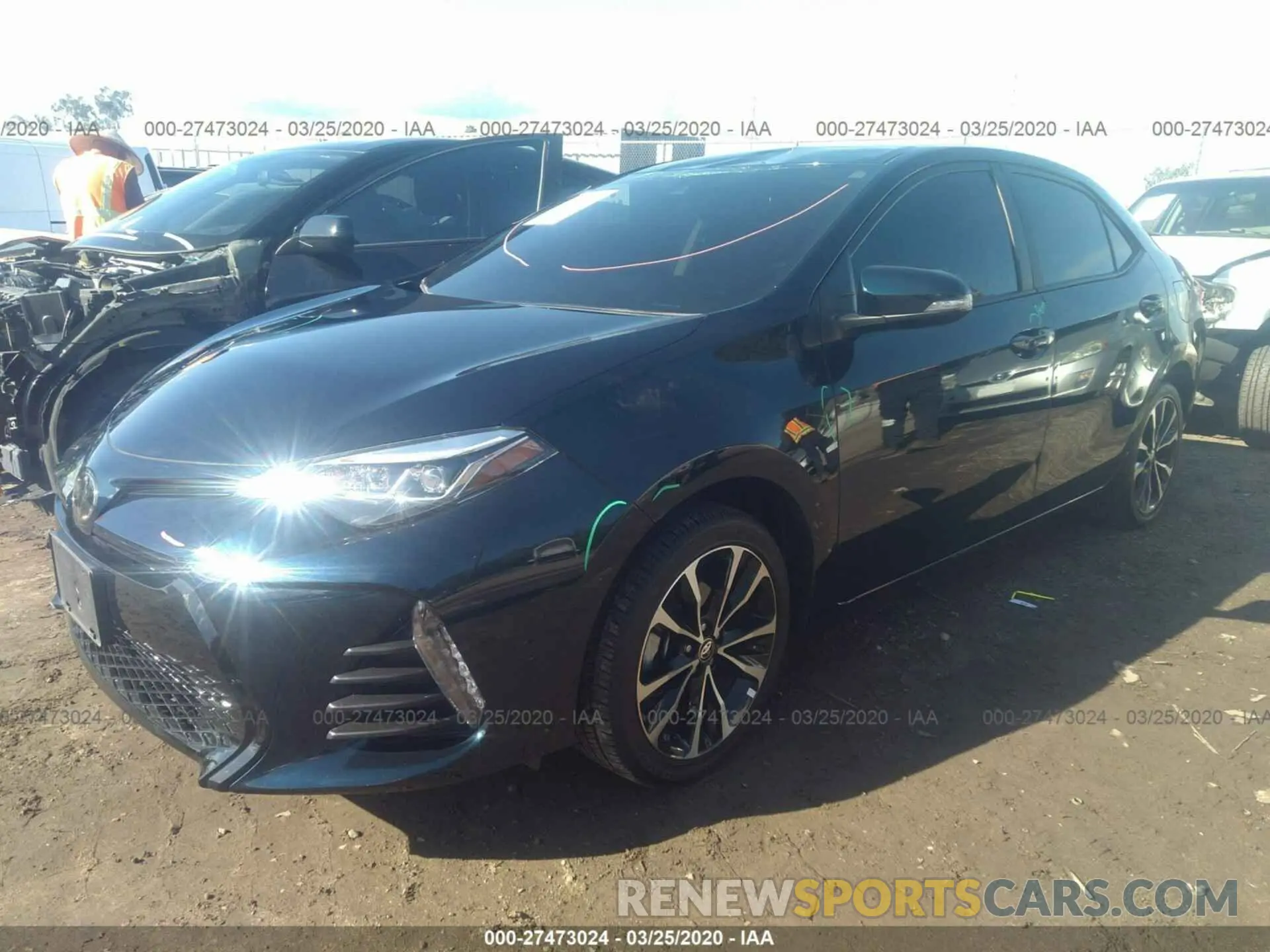 2 fotografías del automóvil dañado 5YFBURHE5KP948792 TOYOTA COROLLA 2019