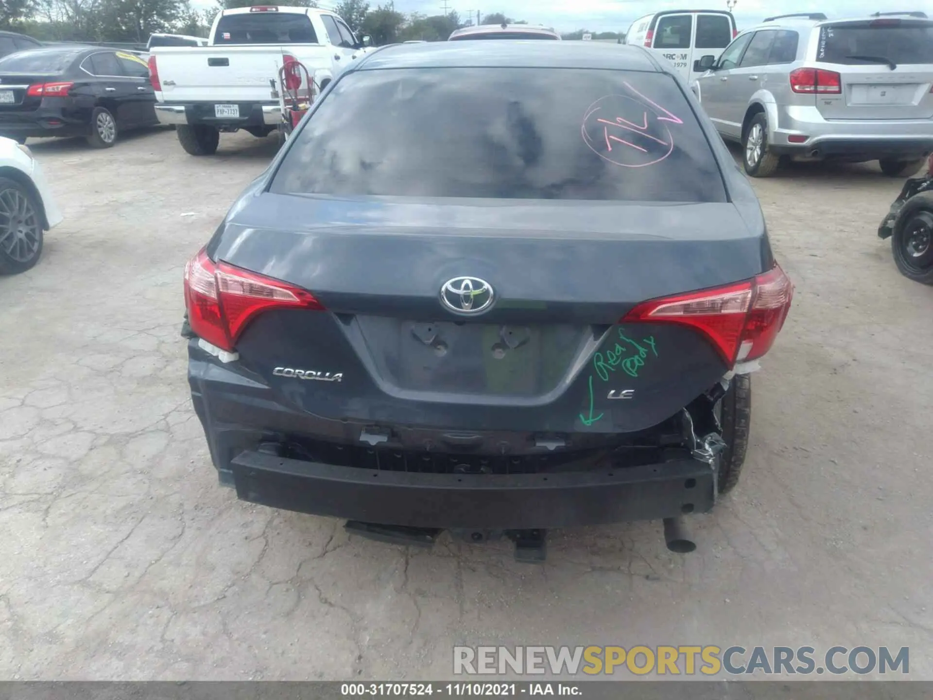 6 fotografías del automóvil dañado 5YFBURHE6KP866456 TOYOTA COROLLA 2019