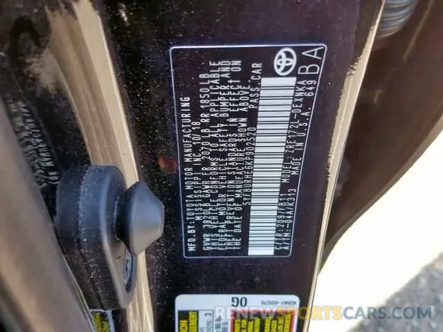 10 fotografías del automóvil dañado 5YFBURHE6KP902520 TOYOTA COROLLA 2019