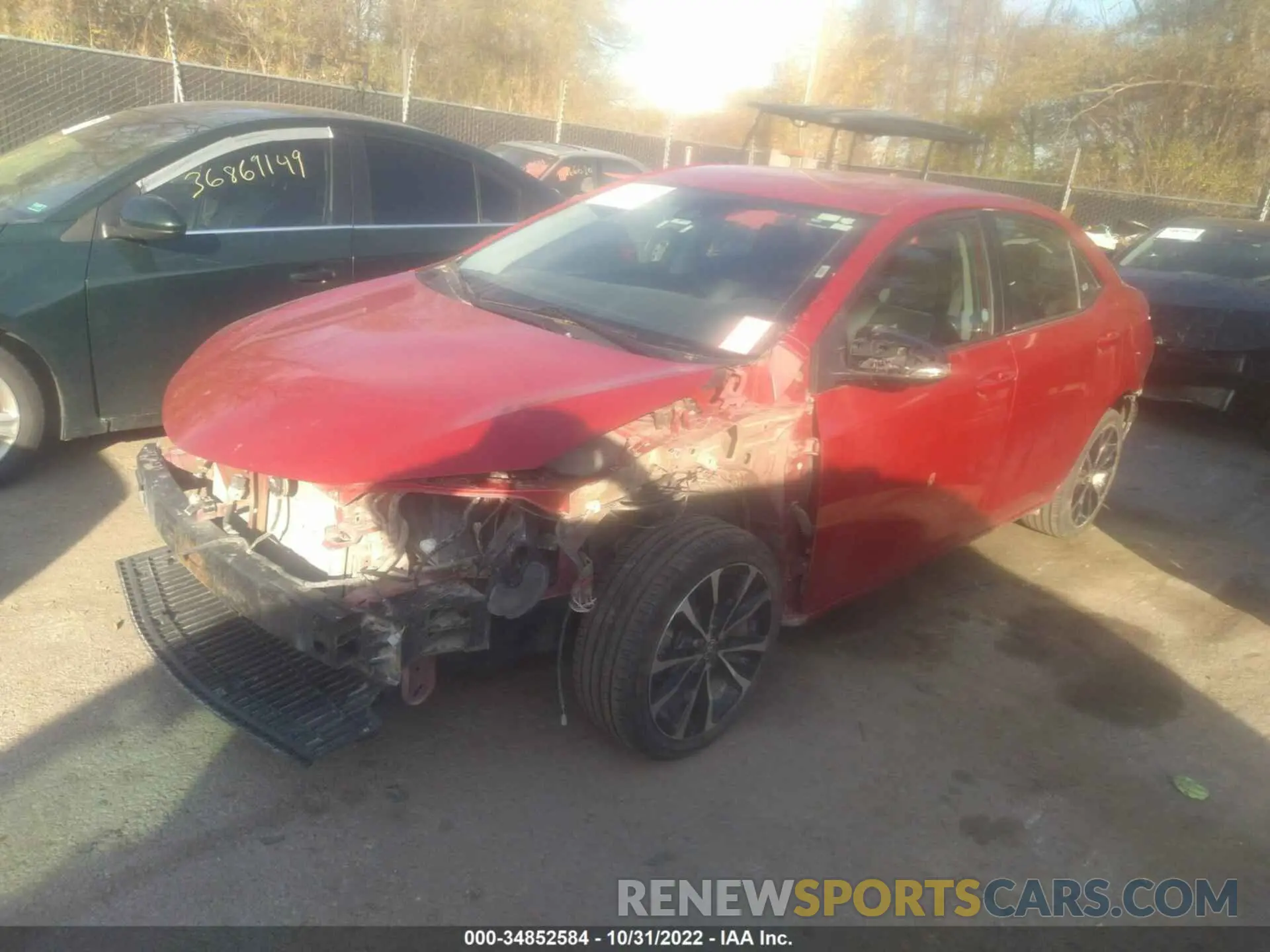 2 fotografías del automóvil dañado 5YFBURHE6KP921567 TOYOTA COROLLA 2019