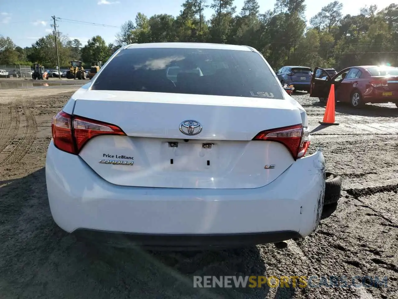 6 fotografías del automóvil dañado 5YFBURHE6KP922217 TOYOTA COROLLA 2019