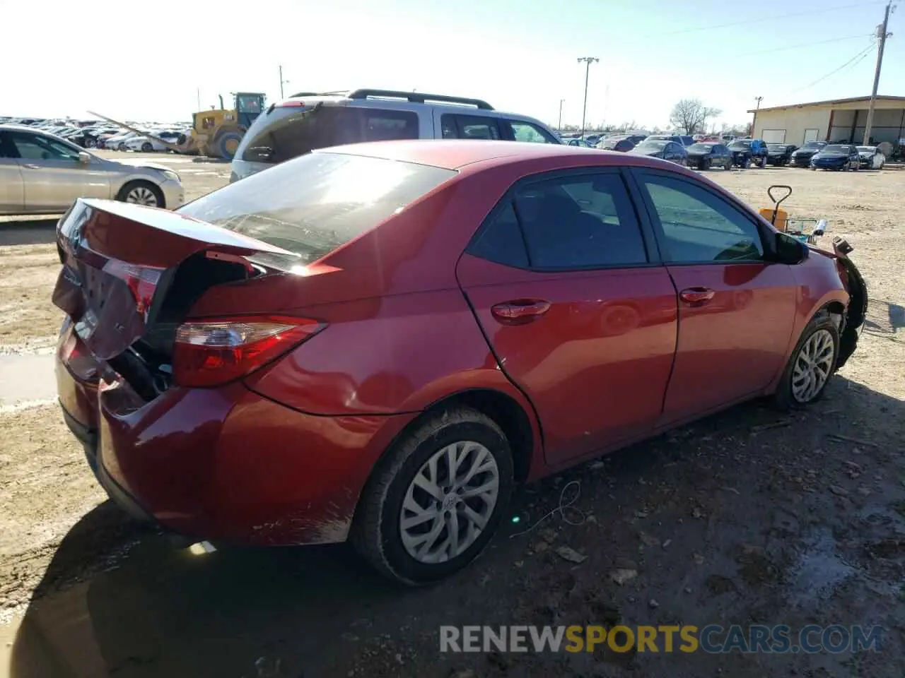 3 fotografías del automóvil dañado 5YFBURHE7KP860441 TOYOTA COROLLA 2019
