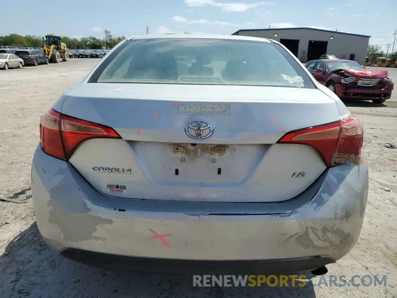 6 fotografías del automóvil dañado 5YFBURHE7KP876655 TOYOTA COROLLA 2019