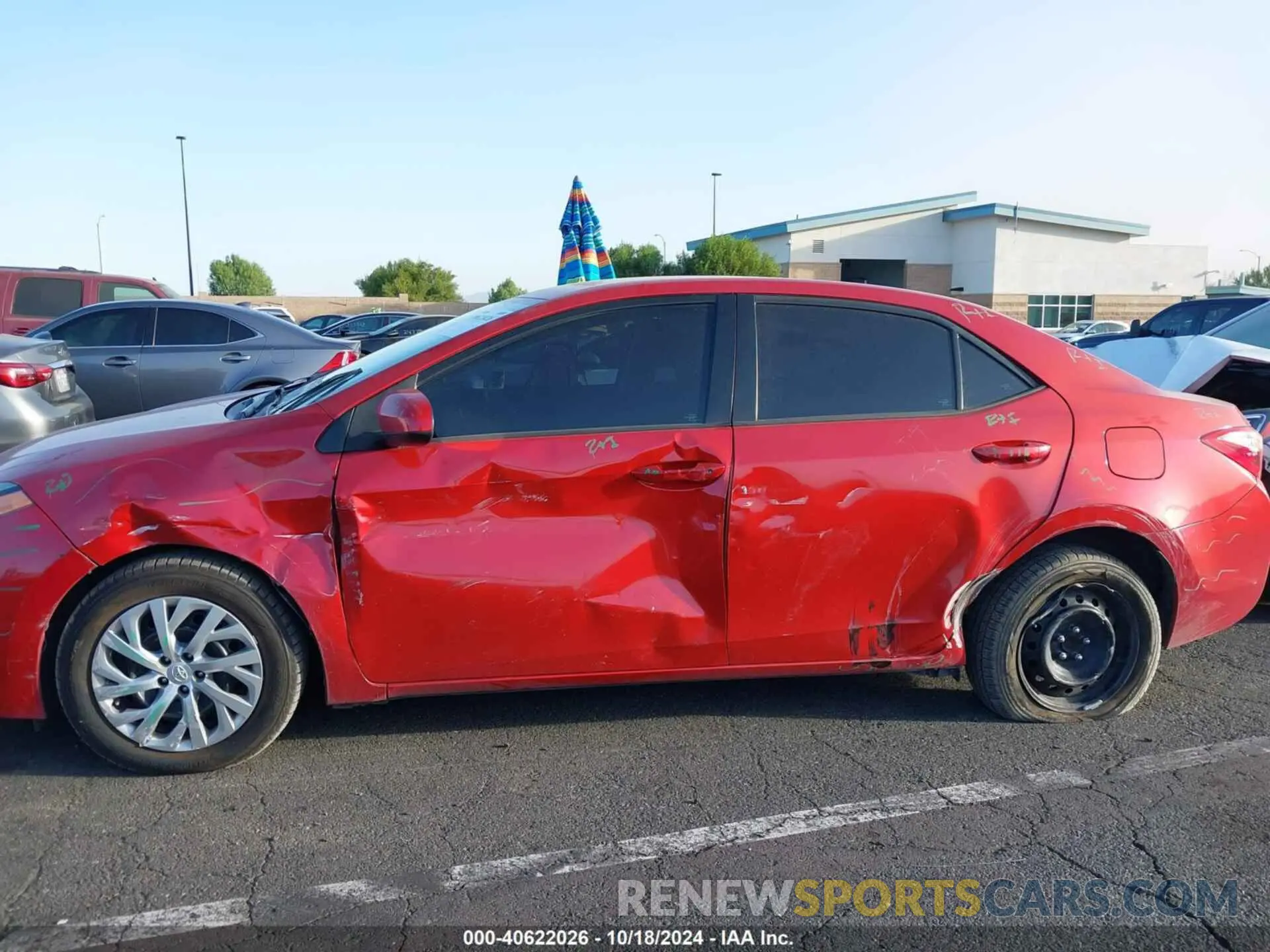 6 fotografías del automóvil dañado 5YFBURHE7KP930780 TOYOTA COROLLA 2019