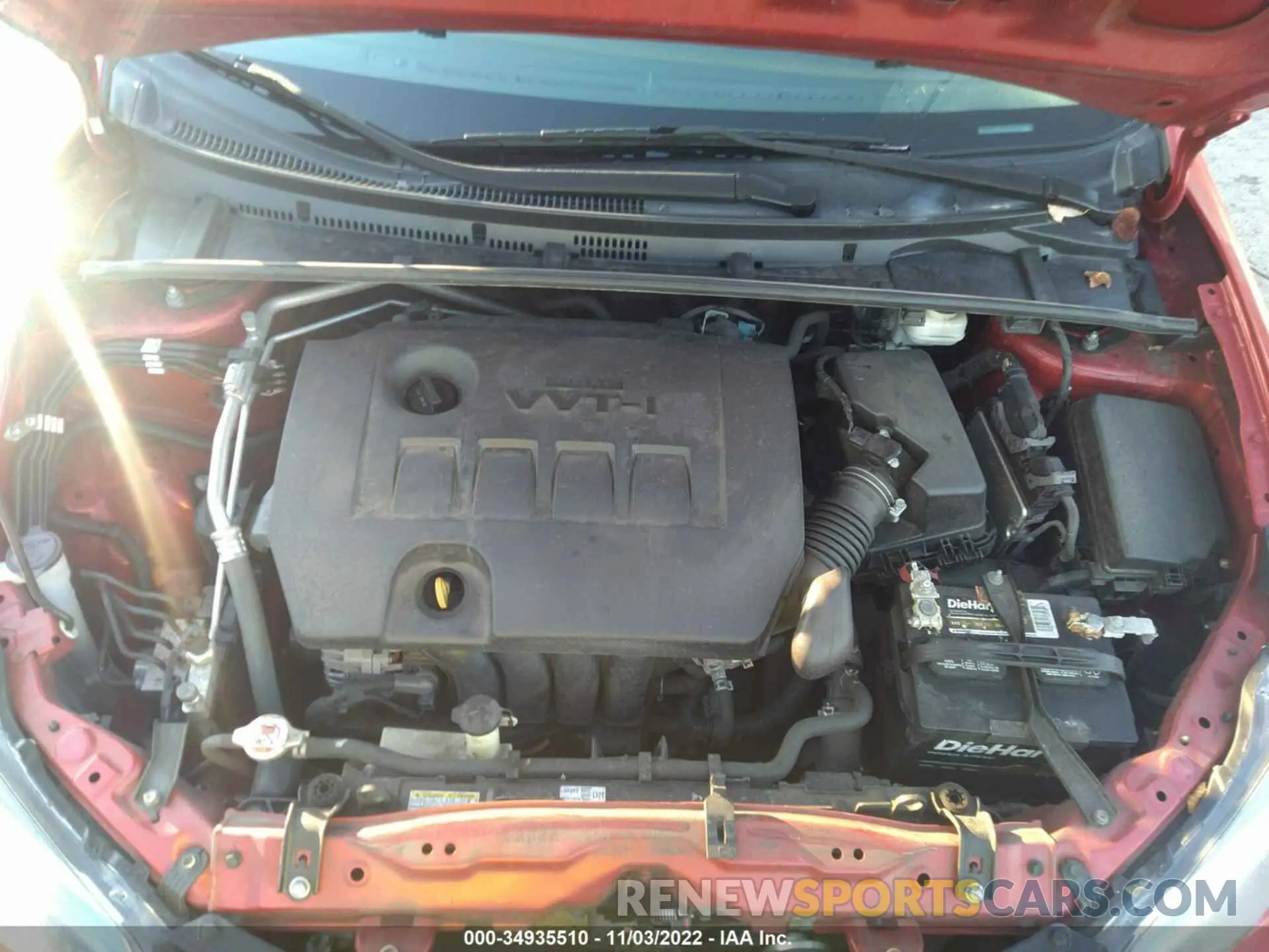 10 fotografías del automóvil dañado 5YFBURHE8KP888703 TOYOTA COROLLA 2019