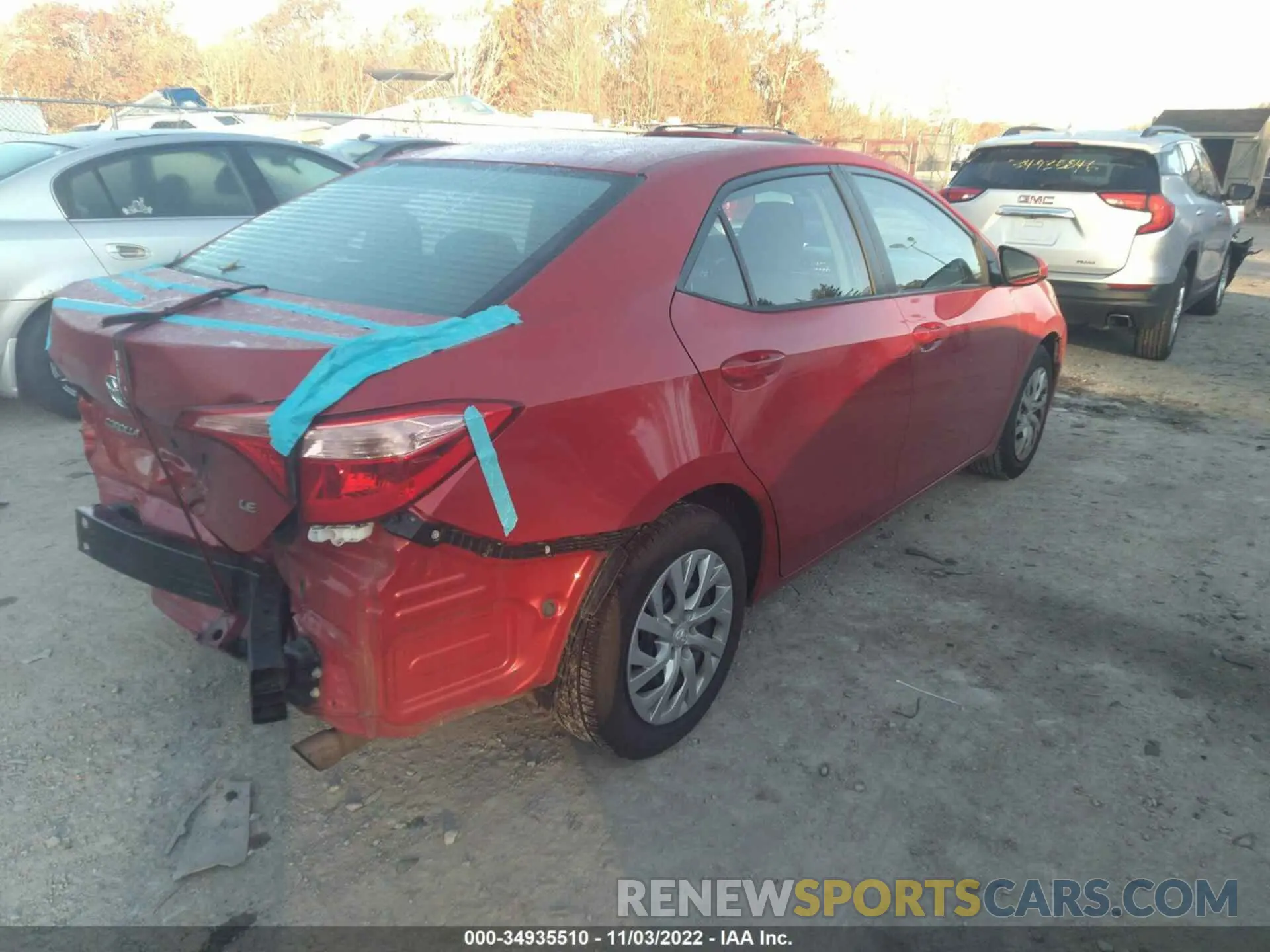 4 fotografías del automóvil dañado 5YFBURHE8KP888703 TOYOTA COROLLA 2019
