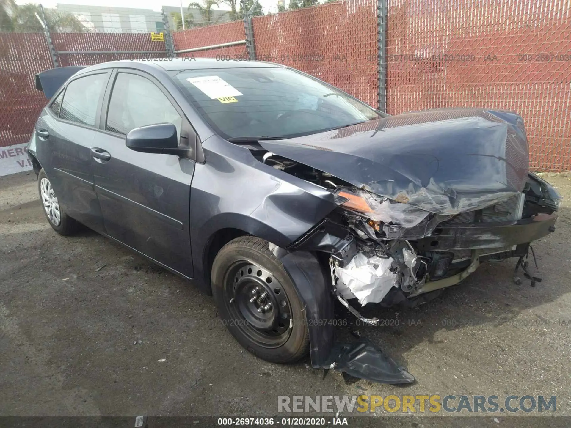 1 fotografías del automóvil dañado 5YFBURHE8KP892492 TOYOTA COROLLA 2019