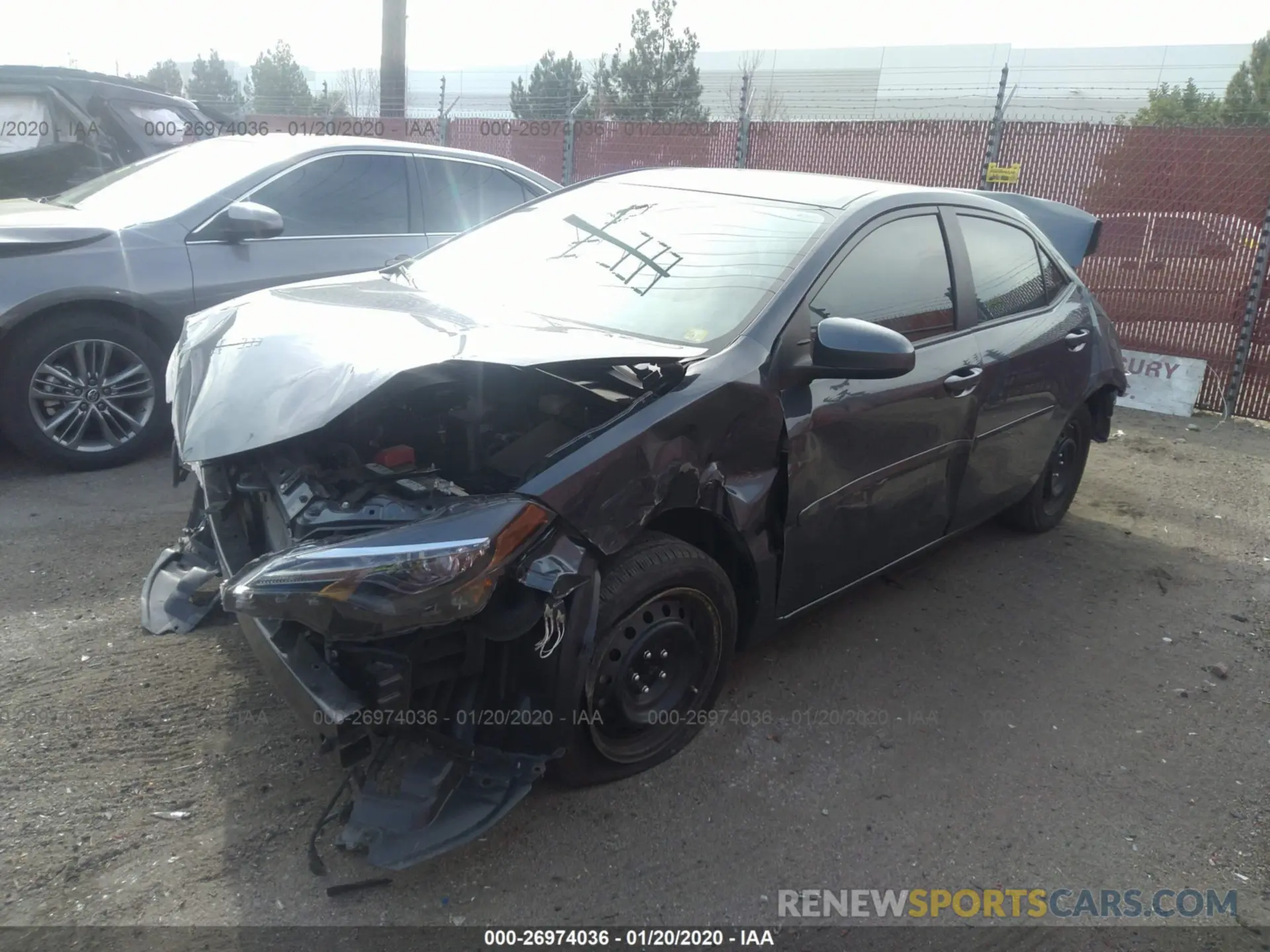 2 fotografías del automóvil dañado 5YFBURHE8KP892492 TOYOTA COROLLA 2019