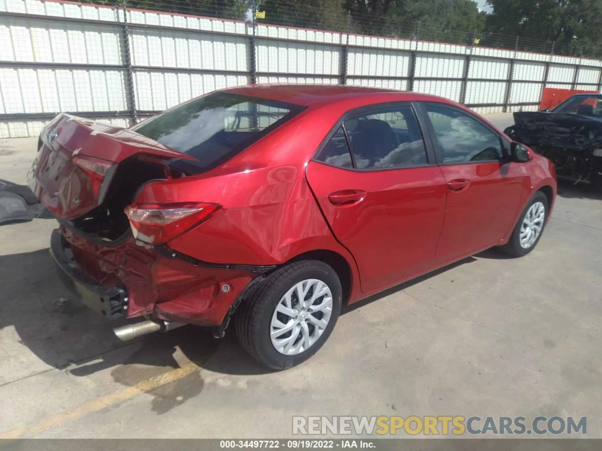 4 fotografías del automóvil dañado 5YFBURHE9KP879654 TOYOTA COROLLA 2019