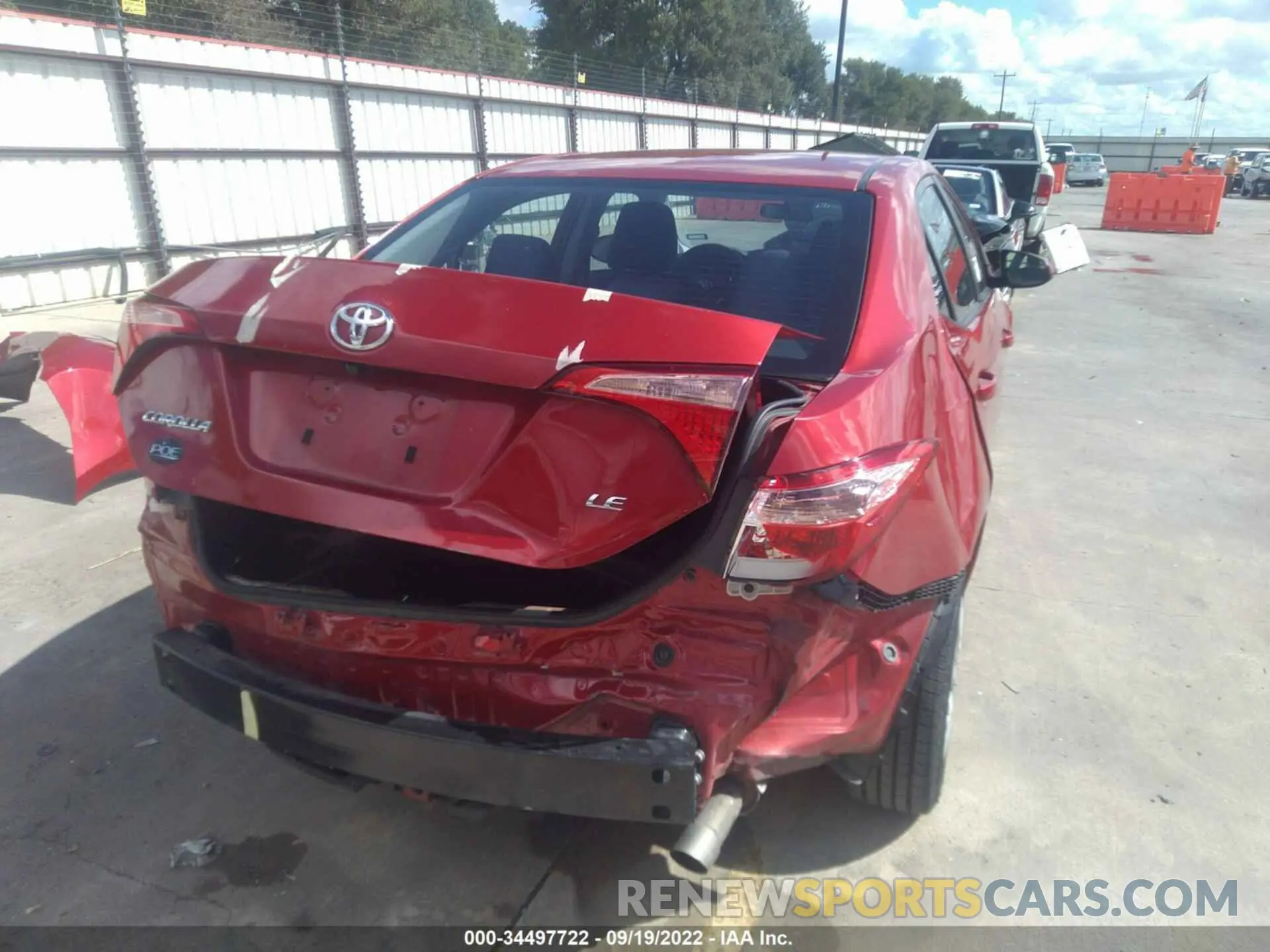 6 fotografías del automóvil dañado 5YFBURHE9KP879654 TOYOTA COROLLA 2019
