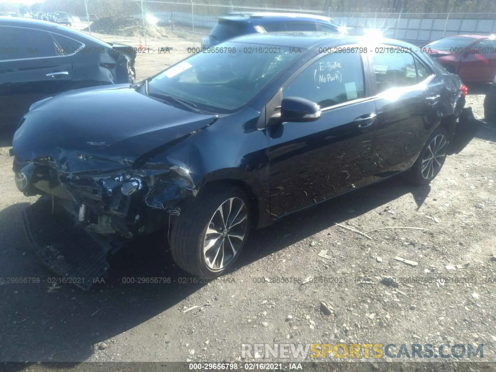 2 fotografías del automóvil dañado 5YFBURHE9KP935561 TOYOTA COROLLA 2019