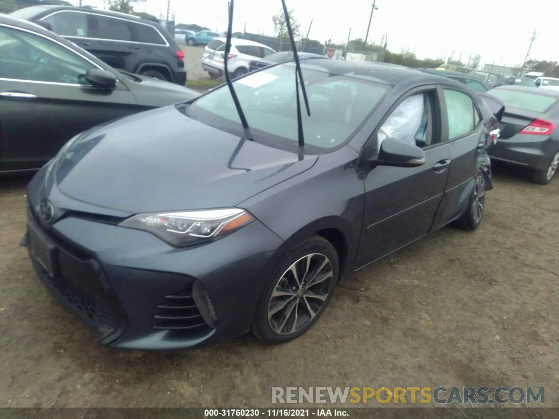 2 fotografías del automóvil dañado 5YFBURHEXKP878478 TOYOTA COROLLA 2019