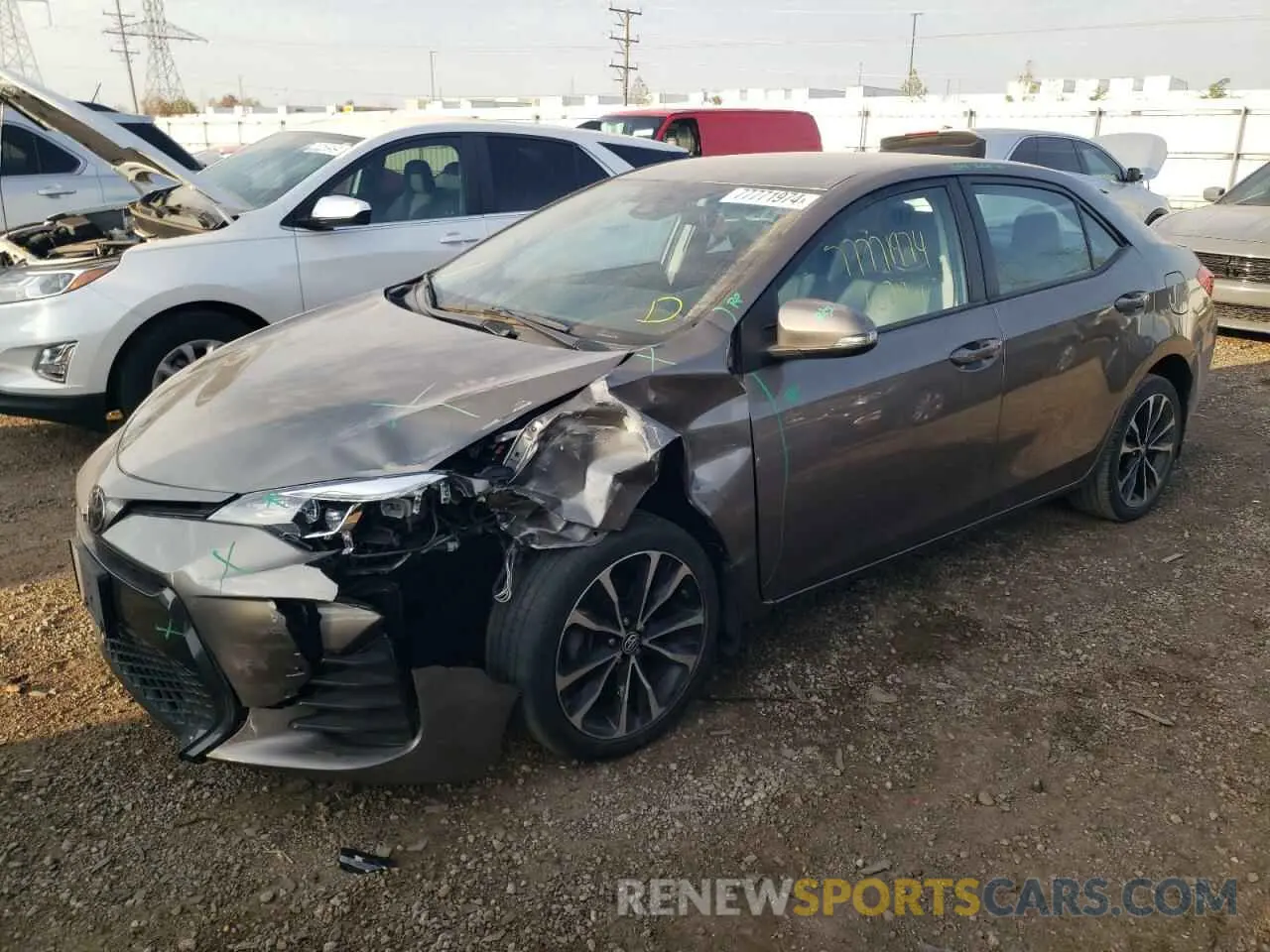 1 fotografías del automóvil dañado 5YFBURHEXKP903217 TOYOTA COROLLA 2019