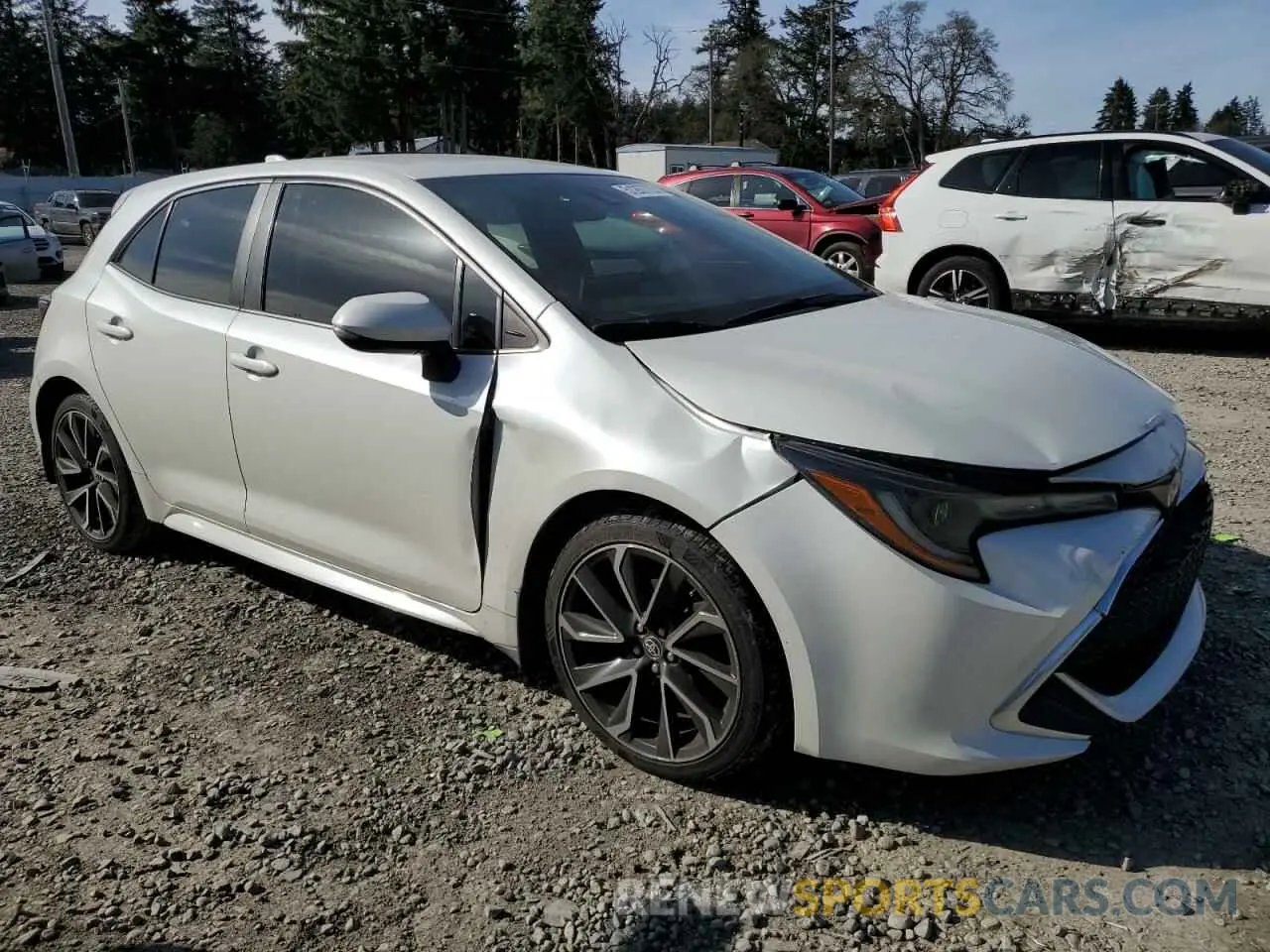 4 fotografías del automóvil dañado JTNK4RBE0K3012317 TOYOTA COROLLA 2019