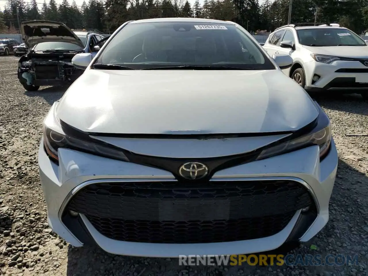 5 fotografías del automóvil dañado JTNK4RBE0K3012317 TOYOTA COROLLA 2019
