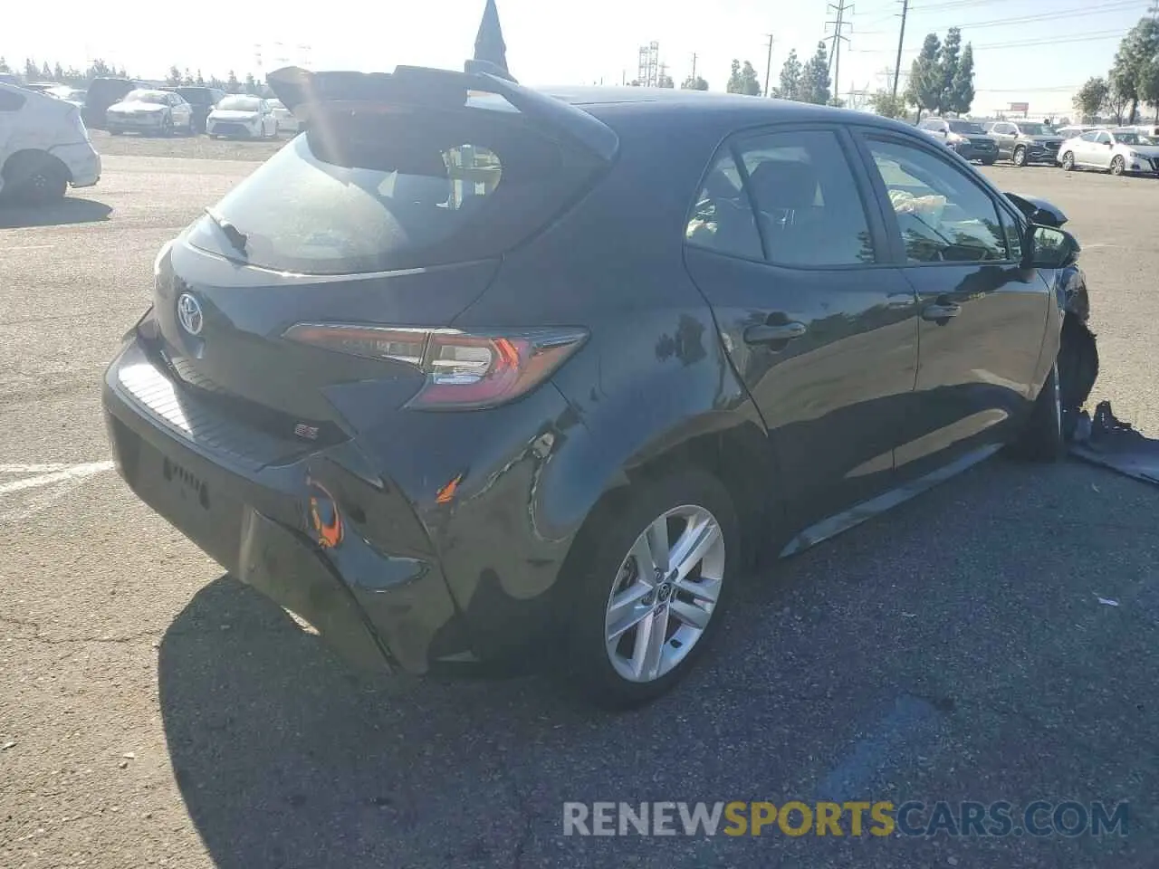 3 fotografías del automóvil dañado JTNK4RBE0K3039582 TOYOTA COROLLA 2019