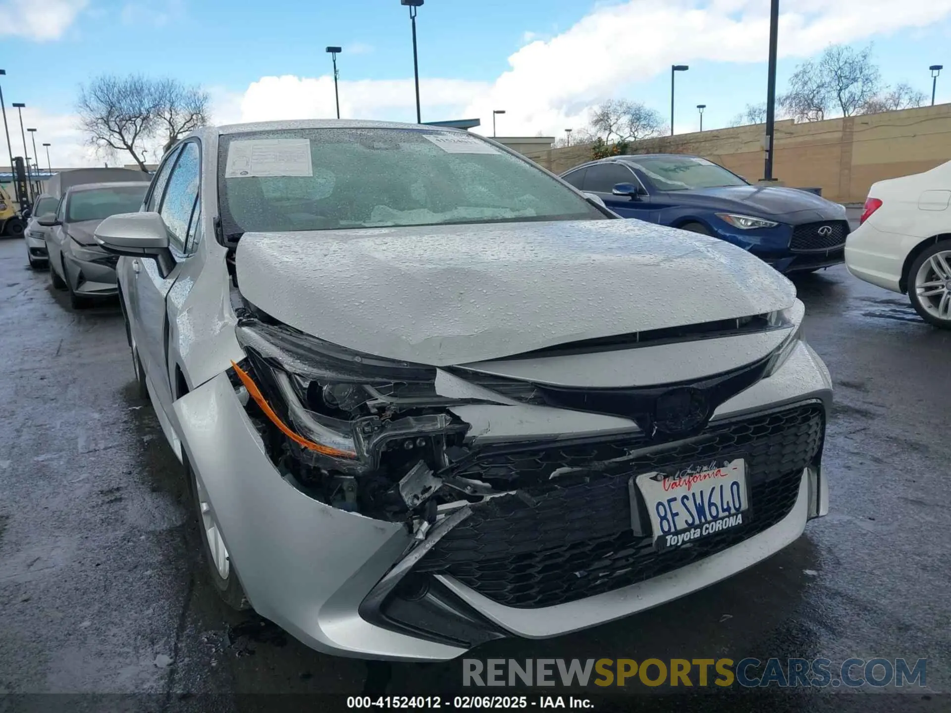 6 fotografías del automóvil dañado JTNK4RBE2K3013338 TOYOTA COROLLA 2019