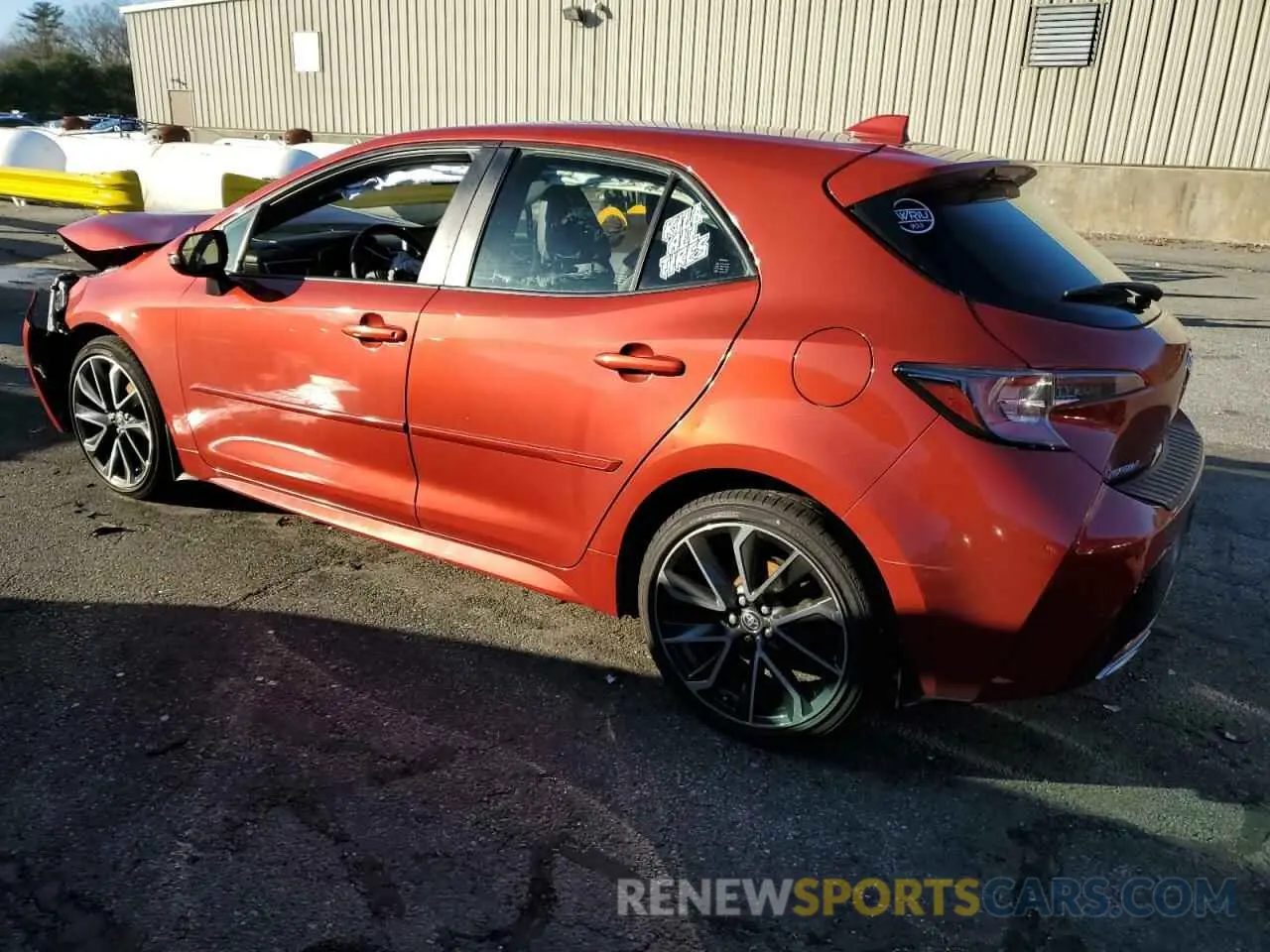 2 fotografías del automóvil dañado JTNK4RBE3K3003885 TOYOTA COROLLA 2019