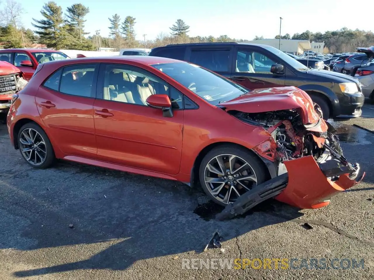 4 fotografías del automóvil dañado JTNK4RBE3K3003885 TOYOTA COROLLA 2019
