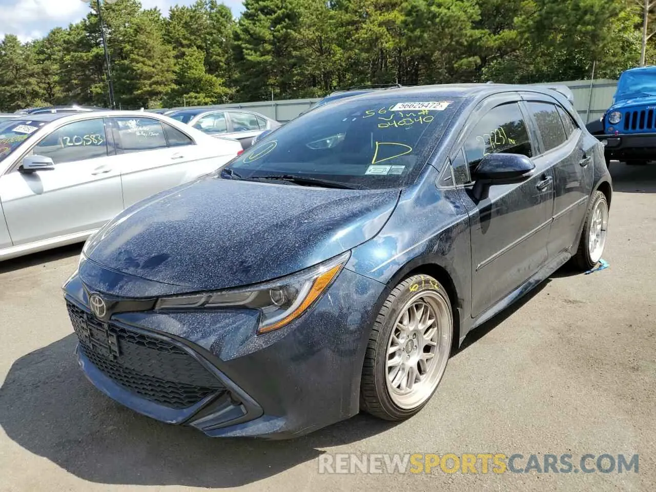2 fotografías del automóvil dañado JTNK4RBE3K3040340 TOYOTA COROLLA 2019