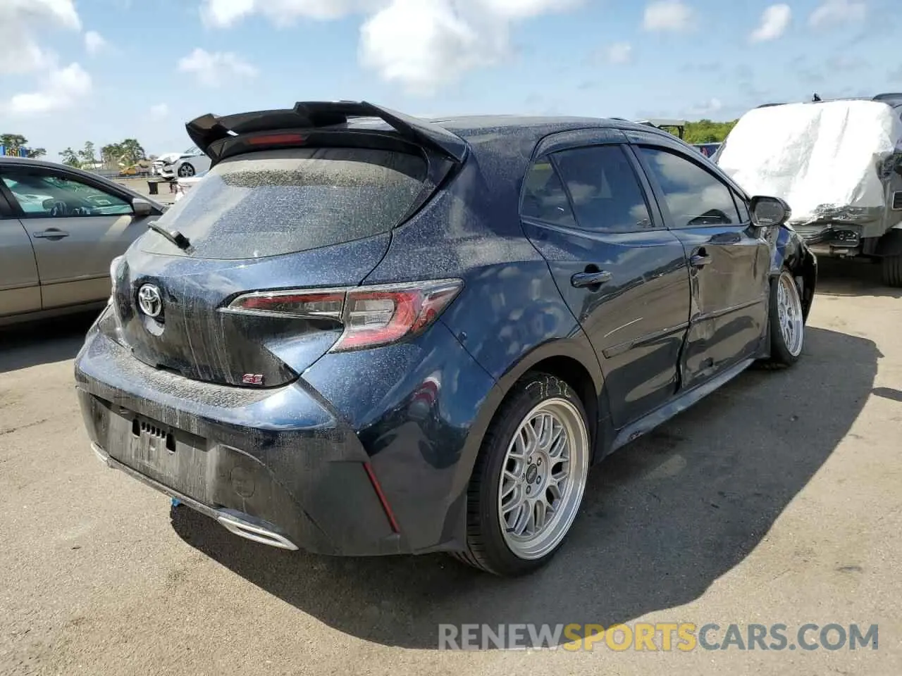 4 fotografías del automóvil dañado JTNK4RBE3K3040340 TOYOTA COROLLA 2019