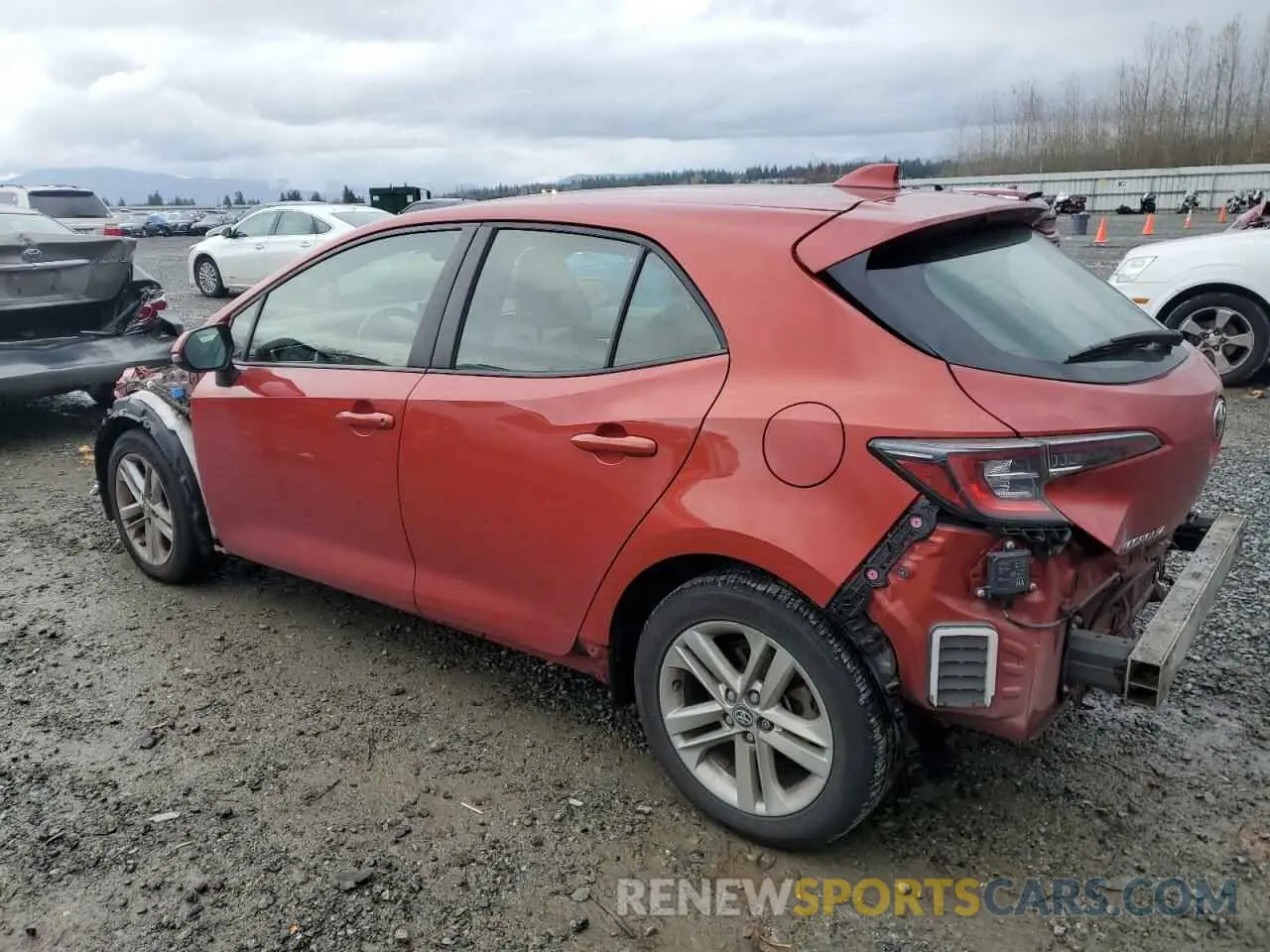 2 fotografías del automóvil dañado JTNK4RBE3K3042024 TOYOTA COROLLA 2019
