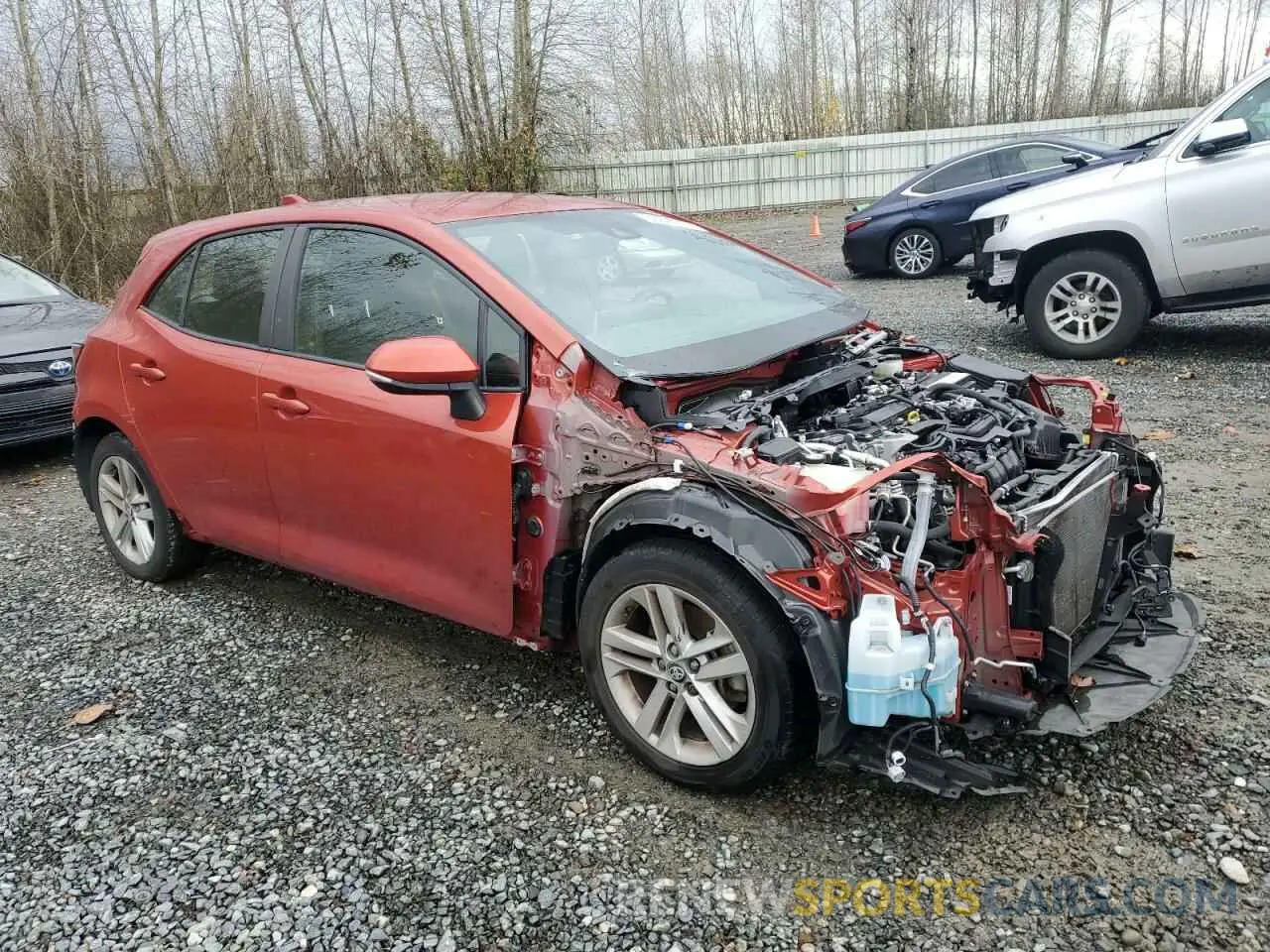 4 fotografías del automóvil dañado JTNK4RBE3K3042024 TOYOTA COROLLA 2019