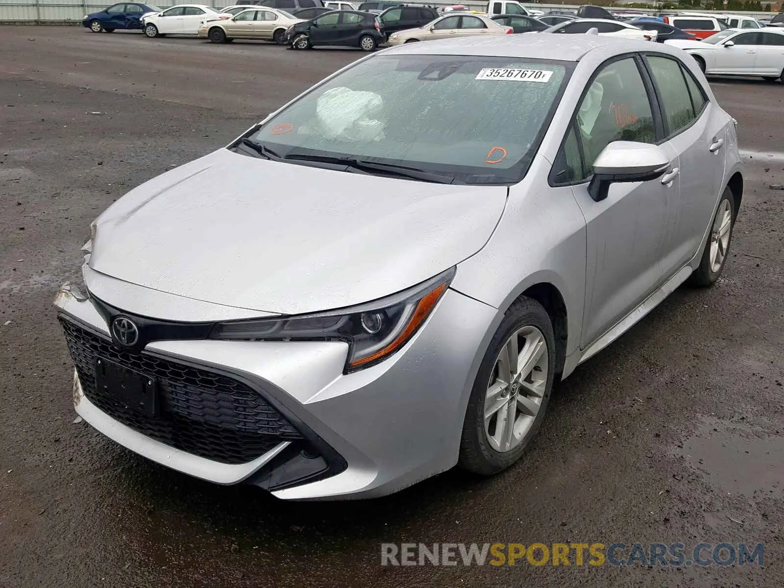 2 fotografías del automóvil dañado JTNK4RBE6K3038565 TOYOTA COROLLA 2019