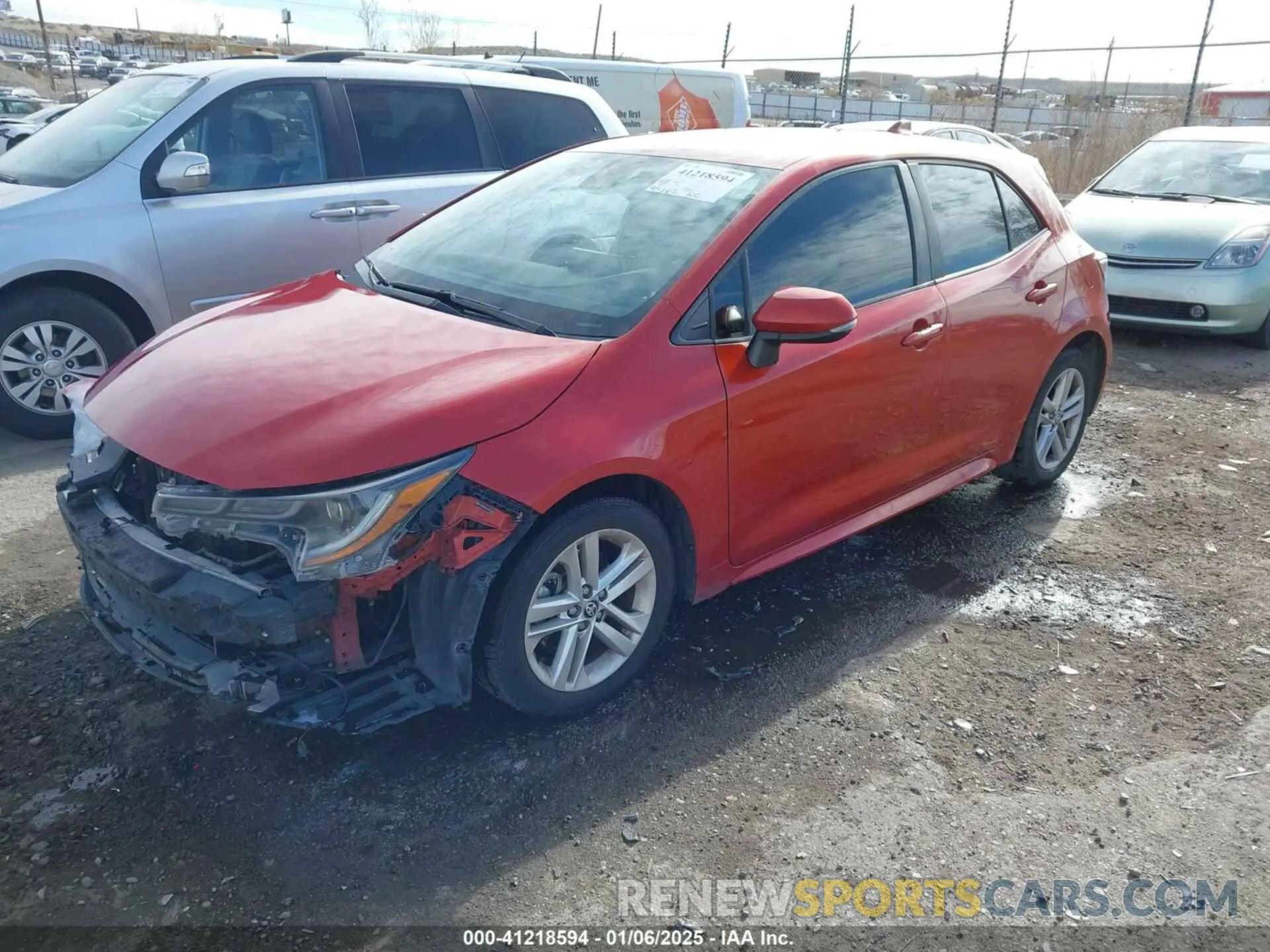 2 fotografías del automóvil dañado JTNK4RBE6K3054393 TOYOTA COROLLA 2019