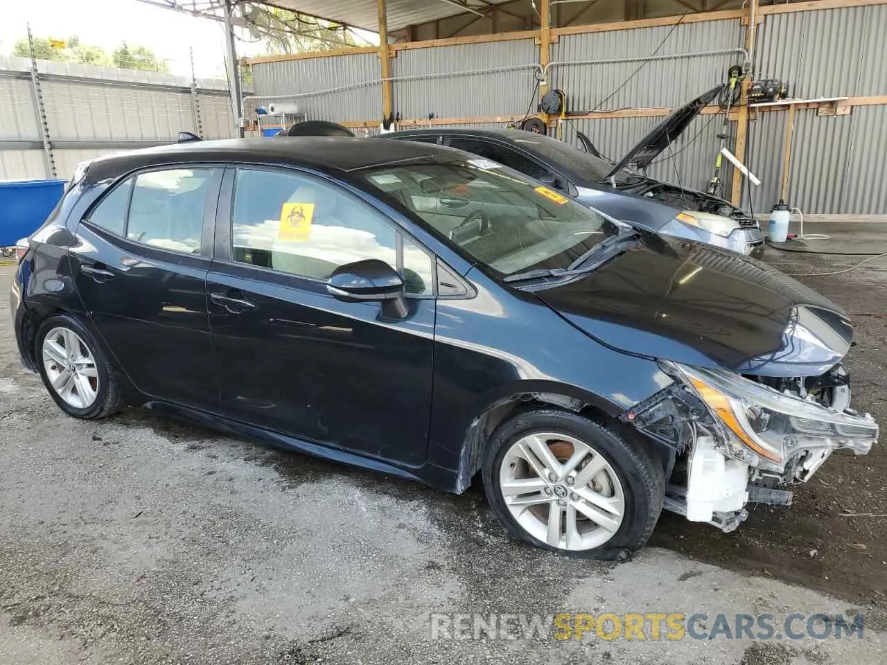 4 fotografías del automóvil dañado JTNK4RBE7K3013562 TOYOTA COROLLA 2019