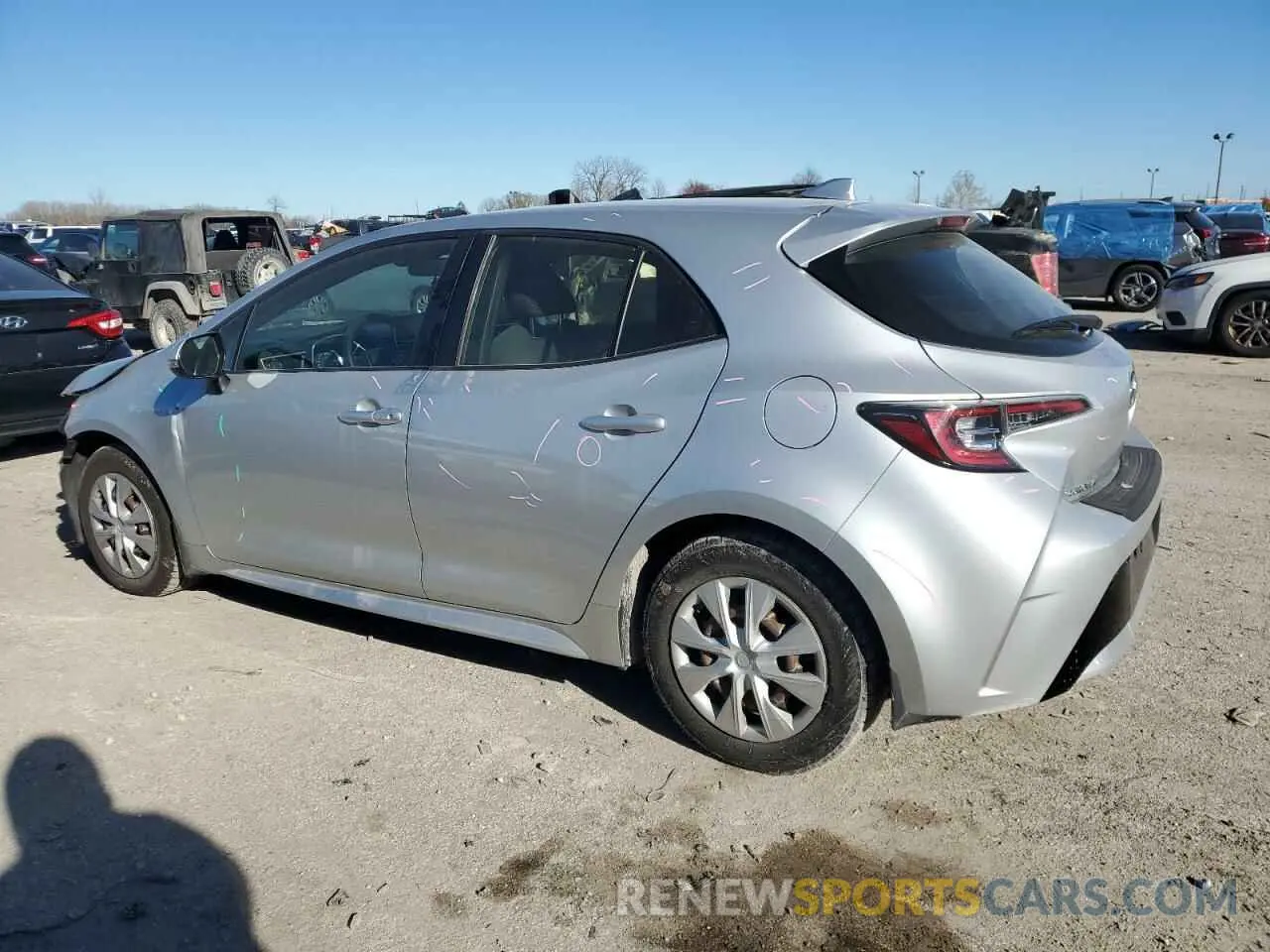 2 fotografías del automóvil dañado JTNK4RBE7K3053673 TOYOTA COROLLA 2019